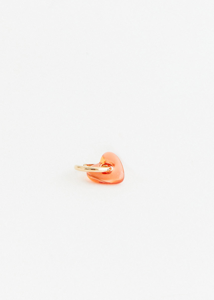 Hoop And Resin Heart Earring