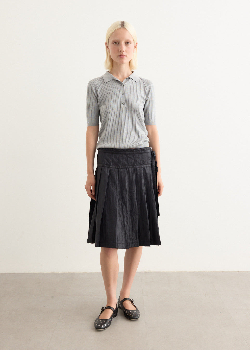 Pleated Zipper Skirt