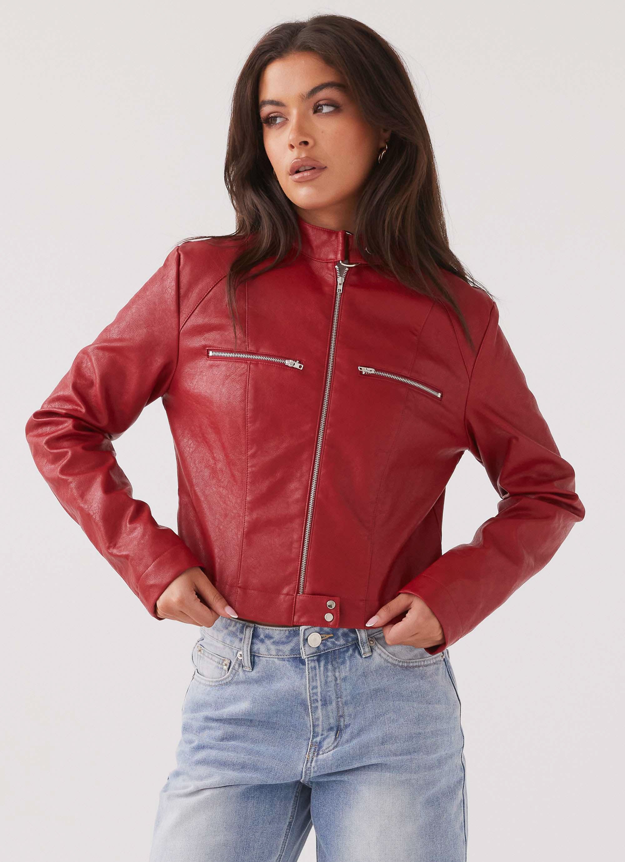 Hot Flame Fitted Jacket - Rouge Red