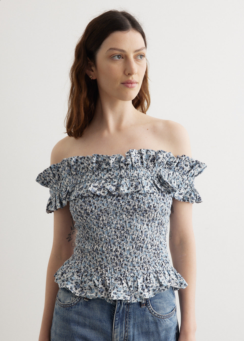 Off-Shoulder Smock Top