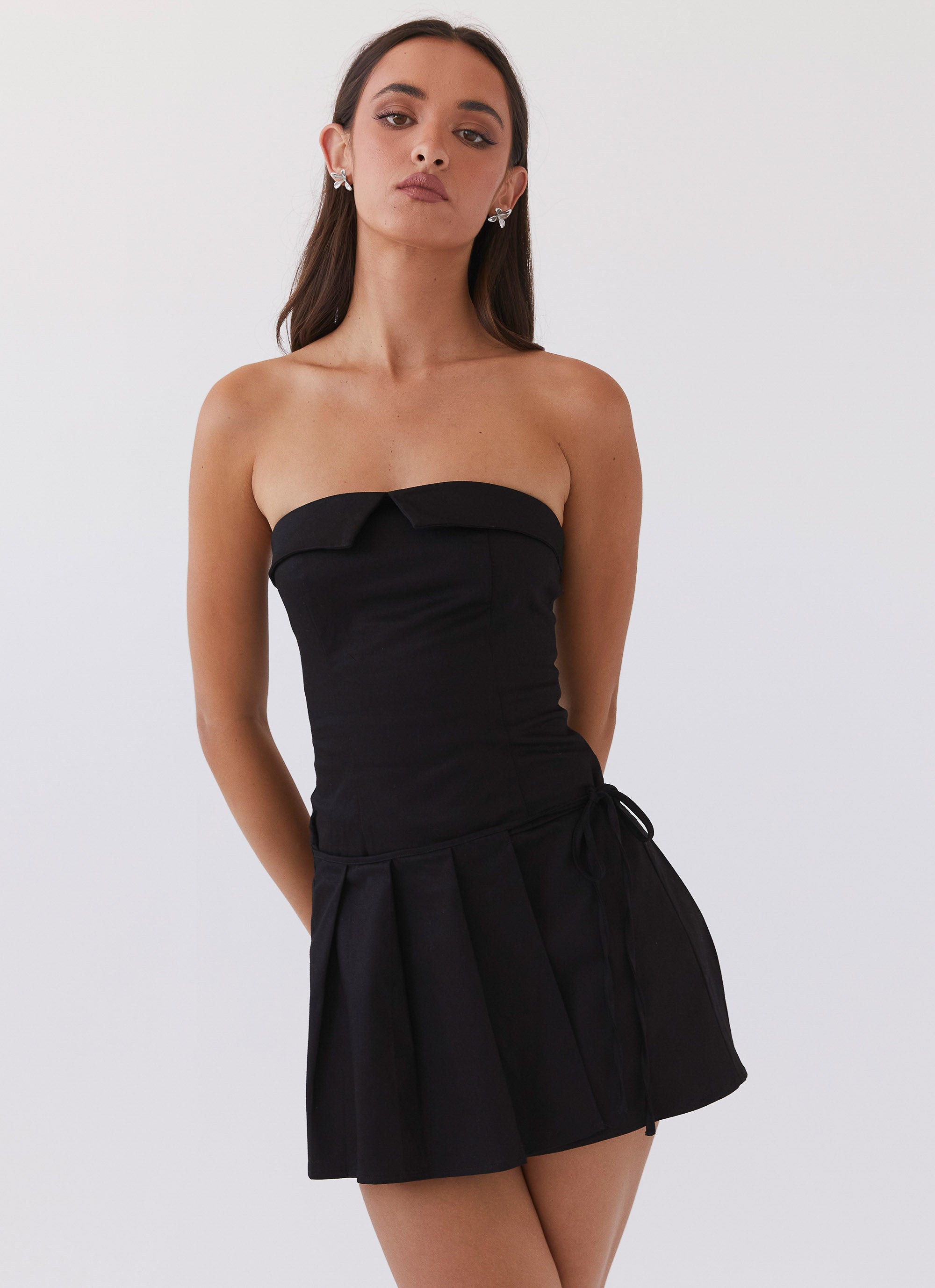 Calling The Shots Mini Dress - Black