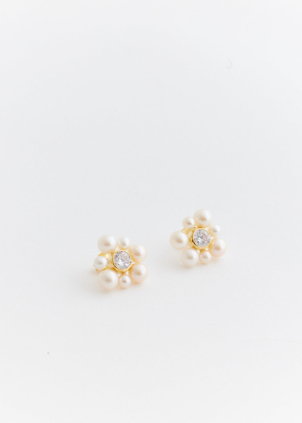Earrings With Freshwater Pearls And Cubic Zirconia