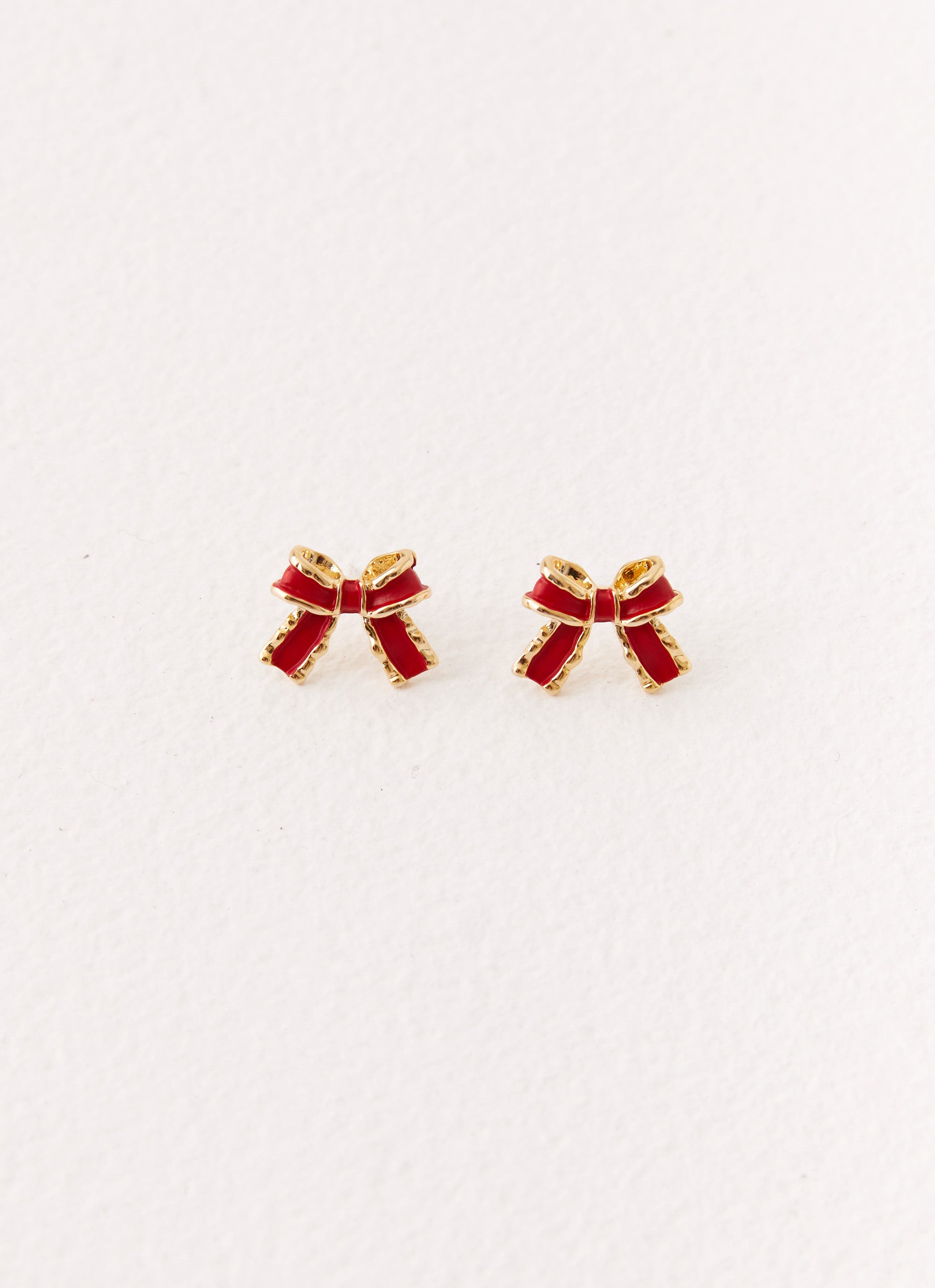 Adorable Bow Earrings - Red