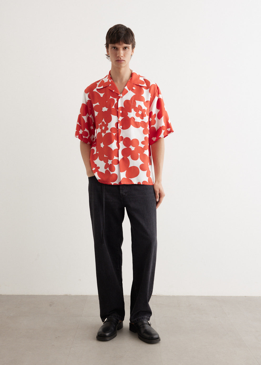 Silk Twill Printed Shirt