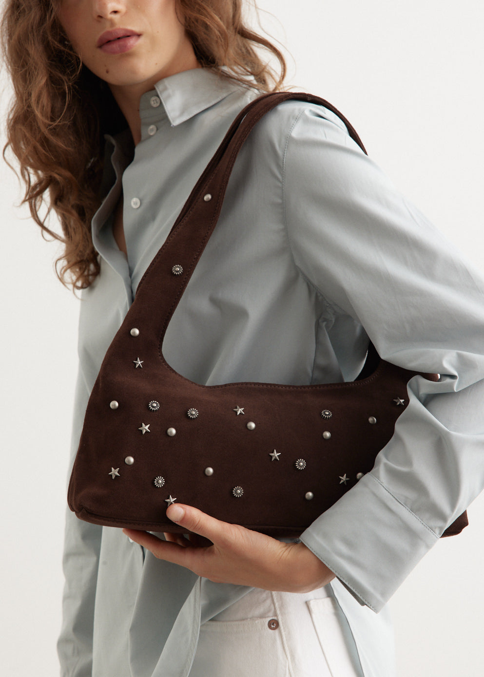 Studded Halter Hobo Bag