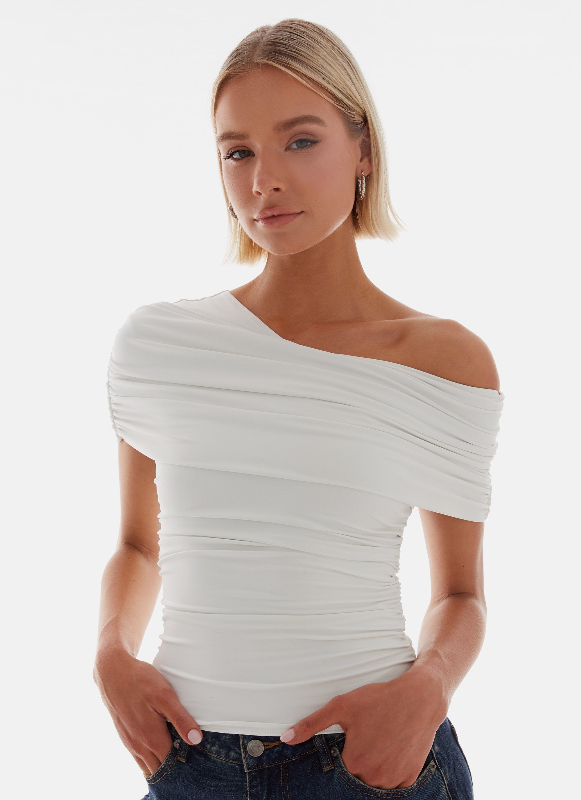 Gabbie Off Shoulder Top - White