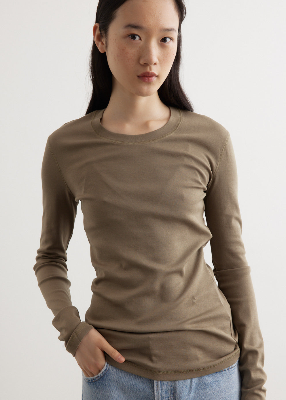 Rib Long Sleeve T-Shirt