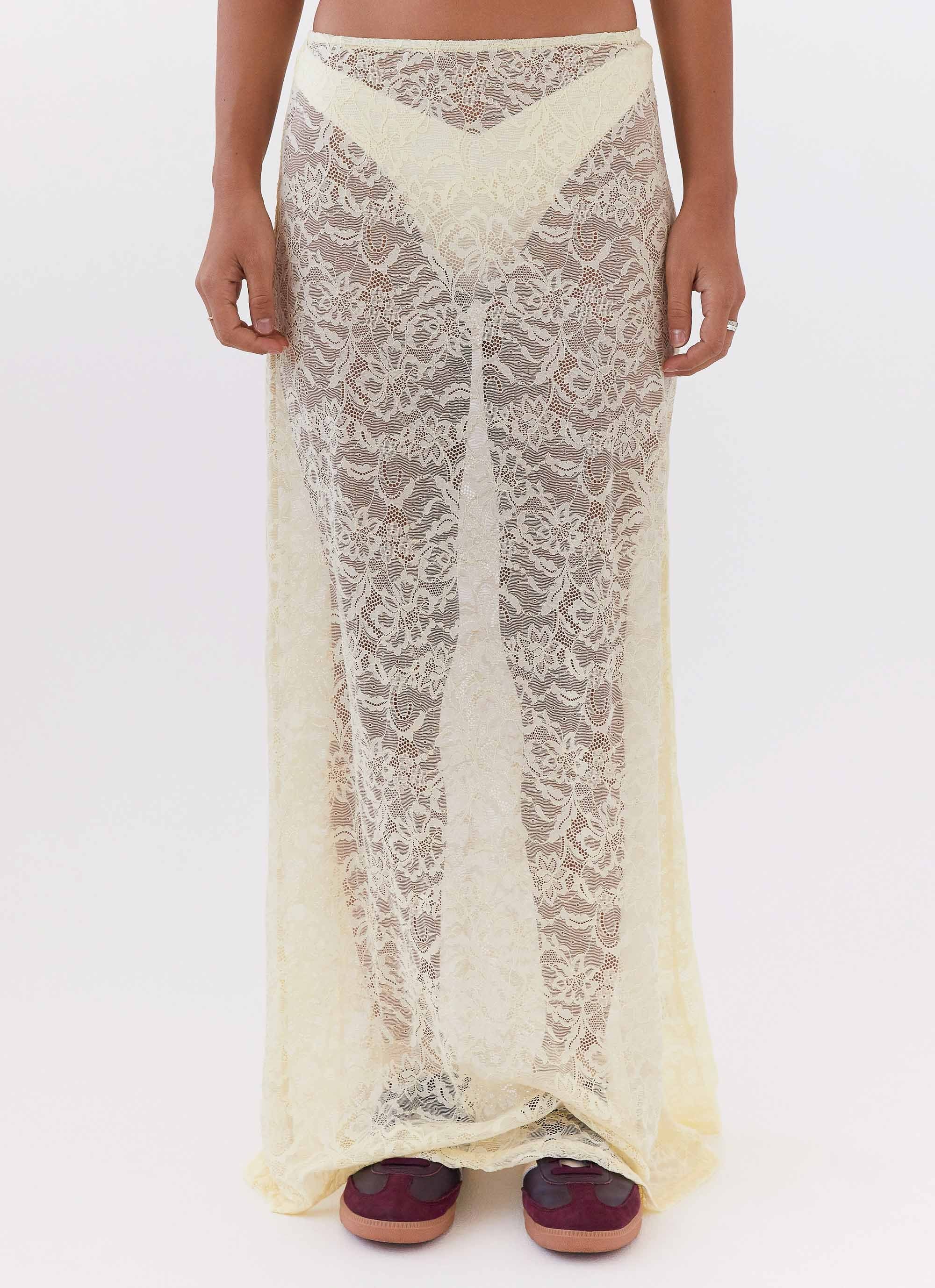 Atoir Lace Maxi Skirt - Yellow