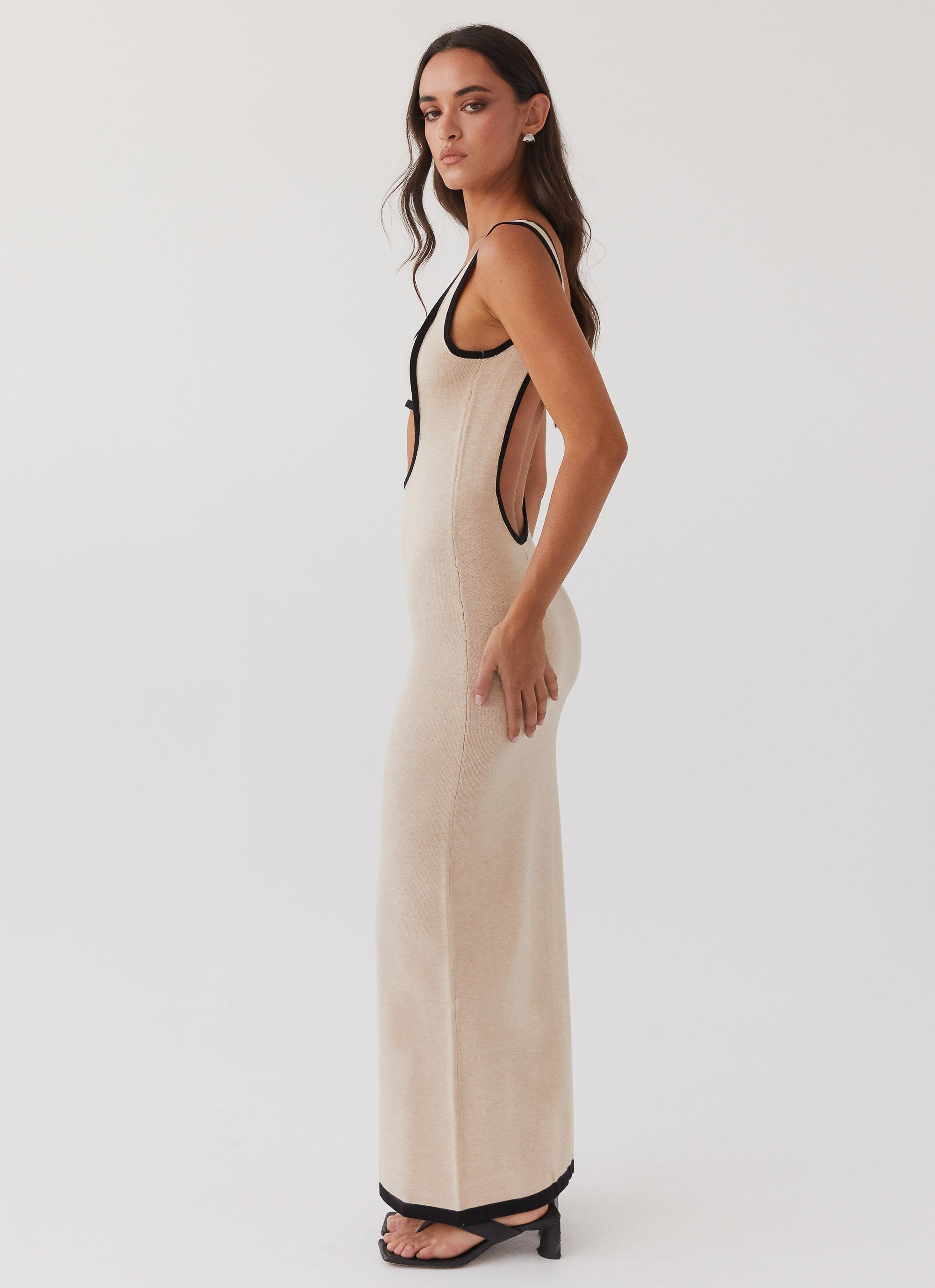 Lost In Paris Knit Maxi Dress - Tapioca