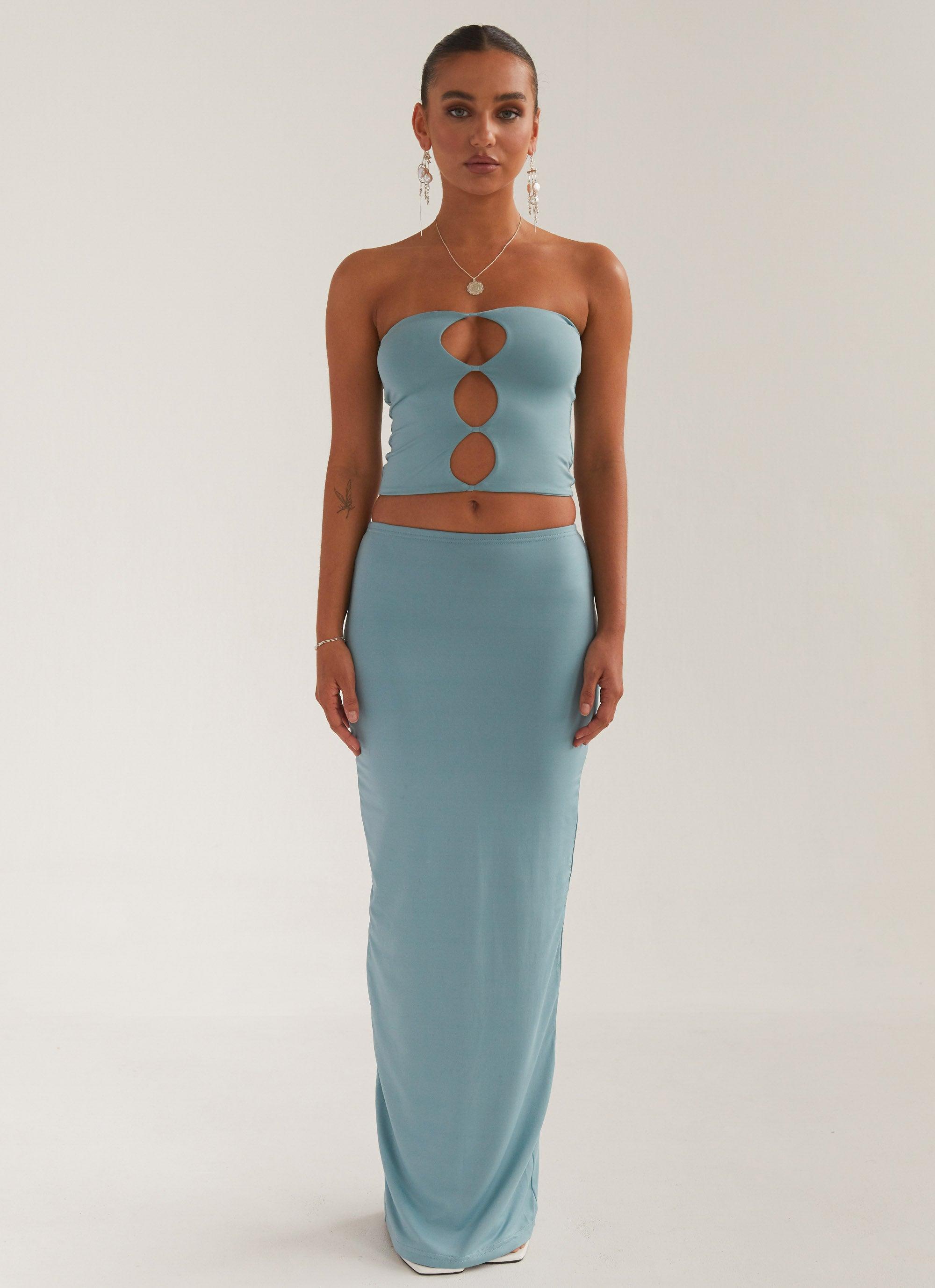 Organic Forms Tube Top - Antiqued Aqua