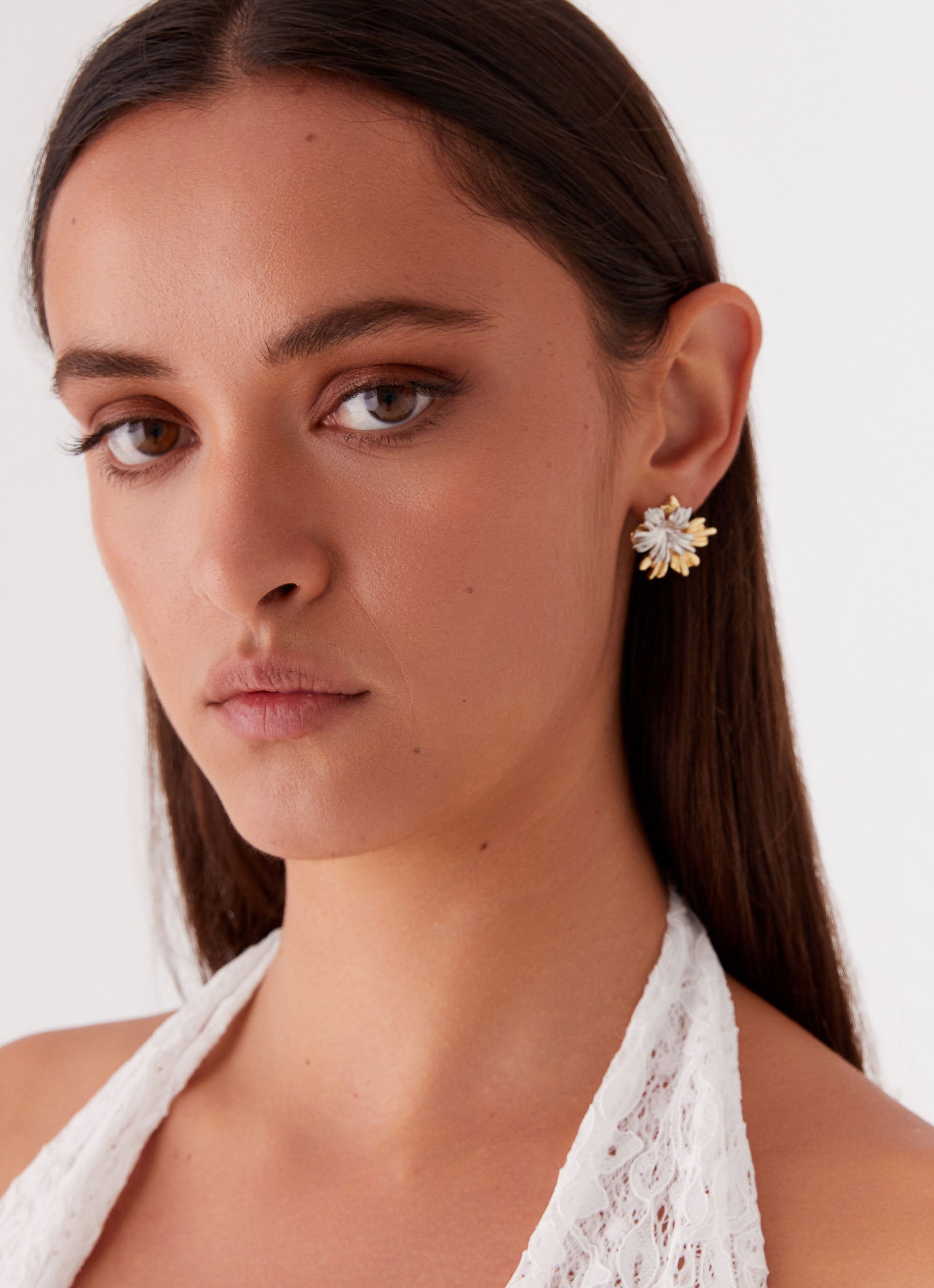 Wildfire Statement Earrings - Gold/Silver