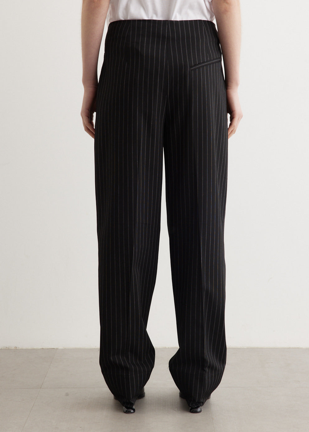 Stripe Suiting High Waist Pants