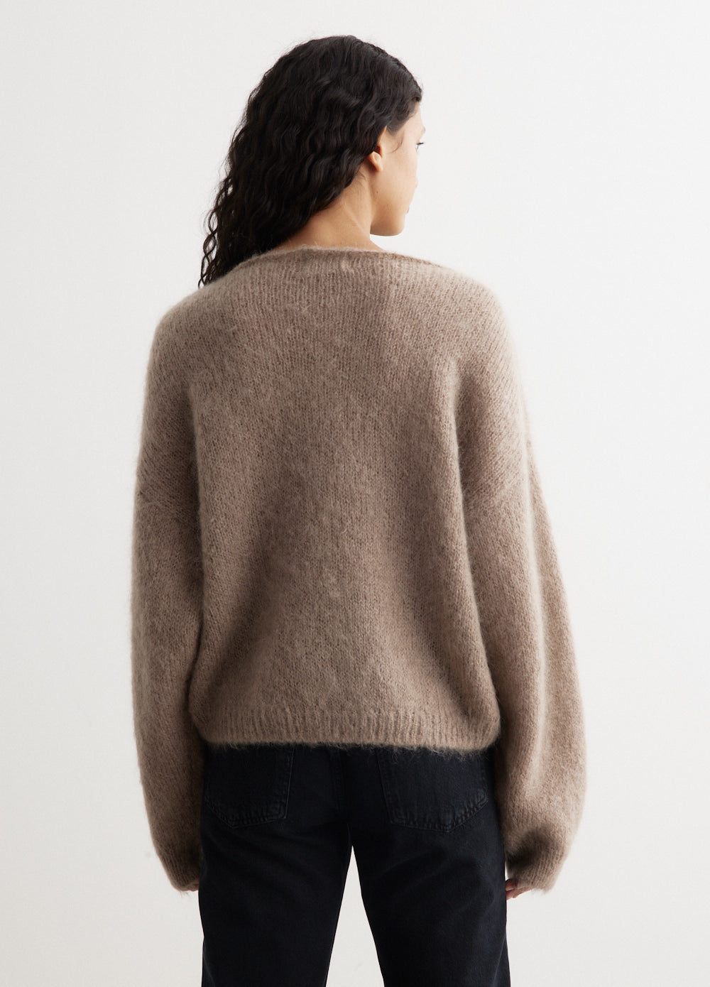 Boxy Mohair Boatneck Knit