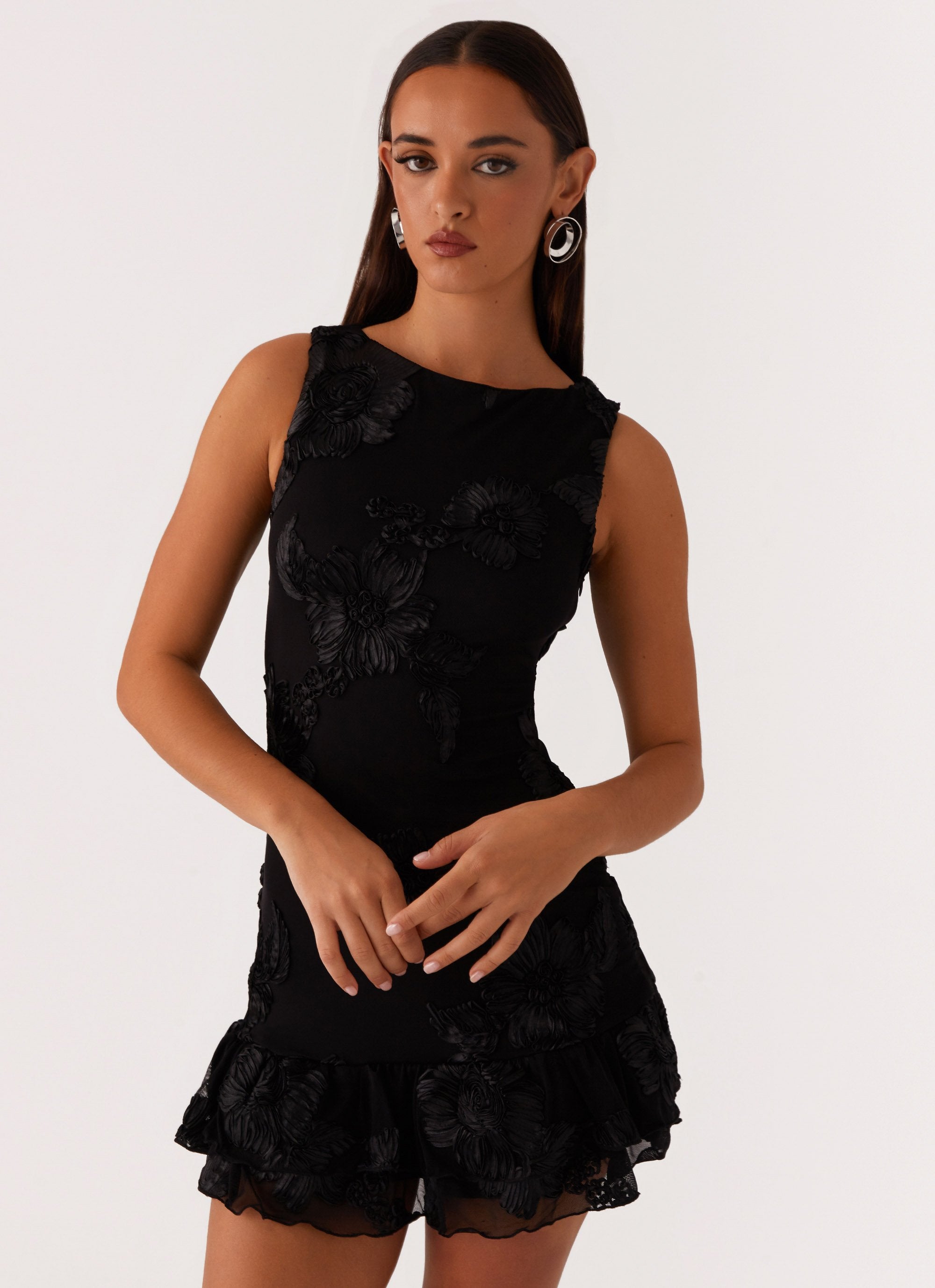 Last Dance High Neck Mini Dress - Black