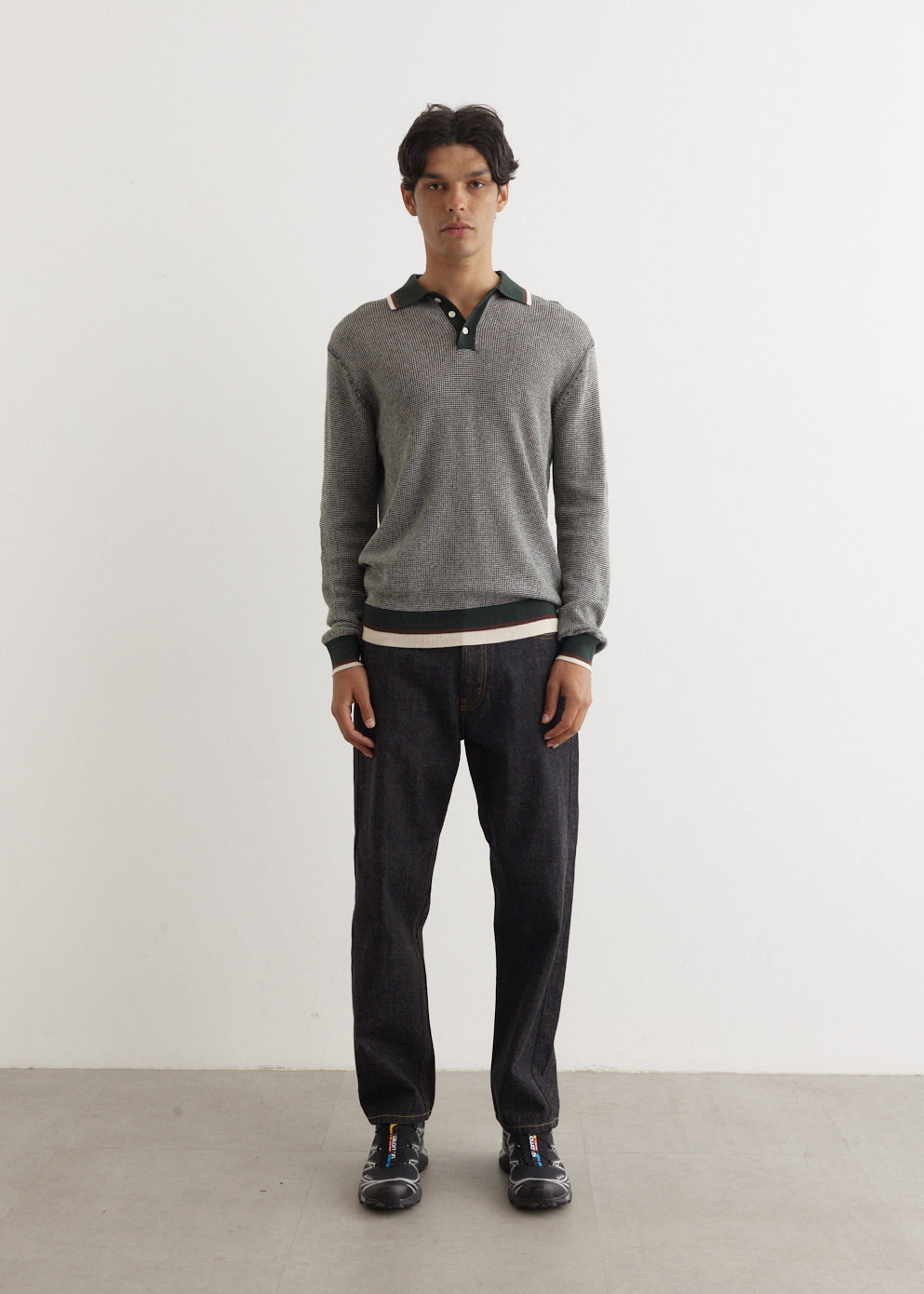 Collar Line Knit Polo