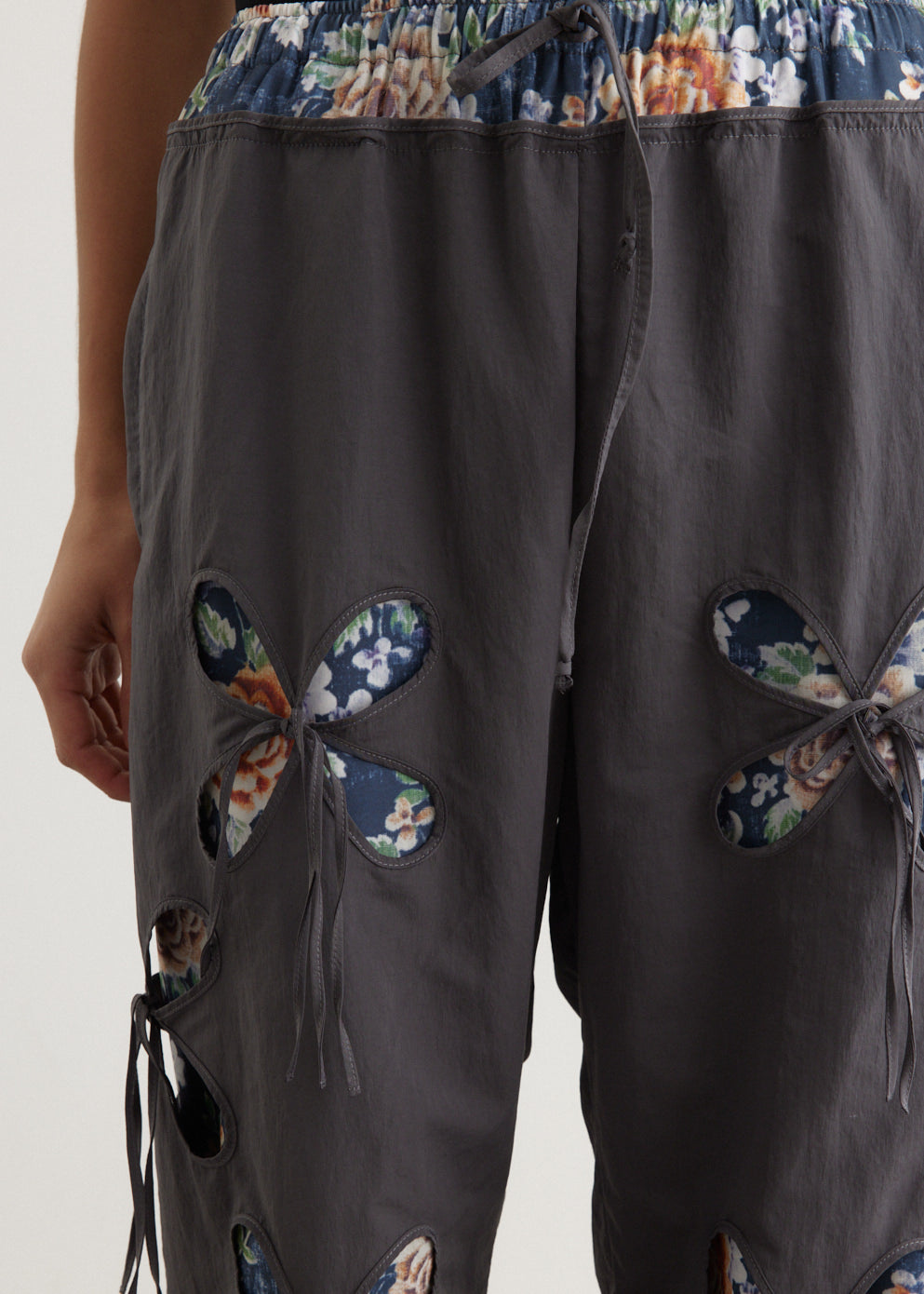 Grey Petal Track Pants