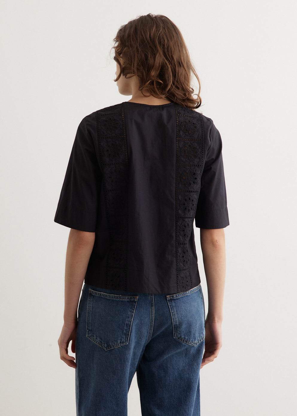 Broderie Anglaise Tie Blouse