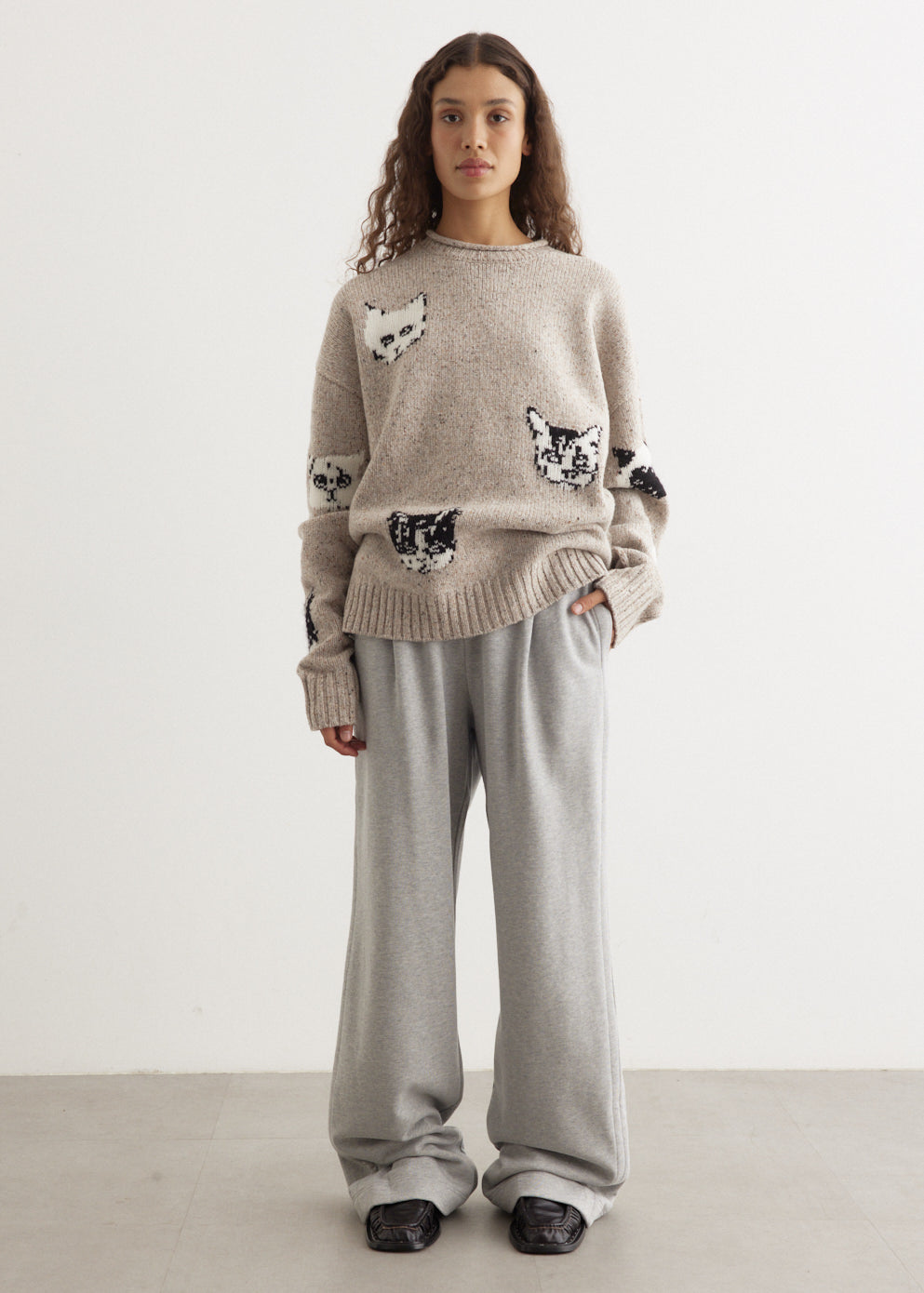 Kuelu Cat Jacquard Sweater