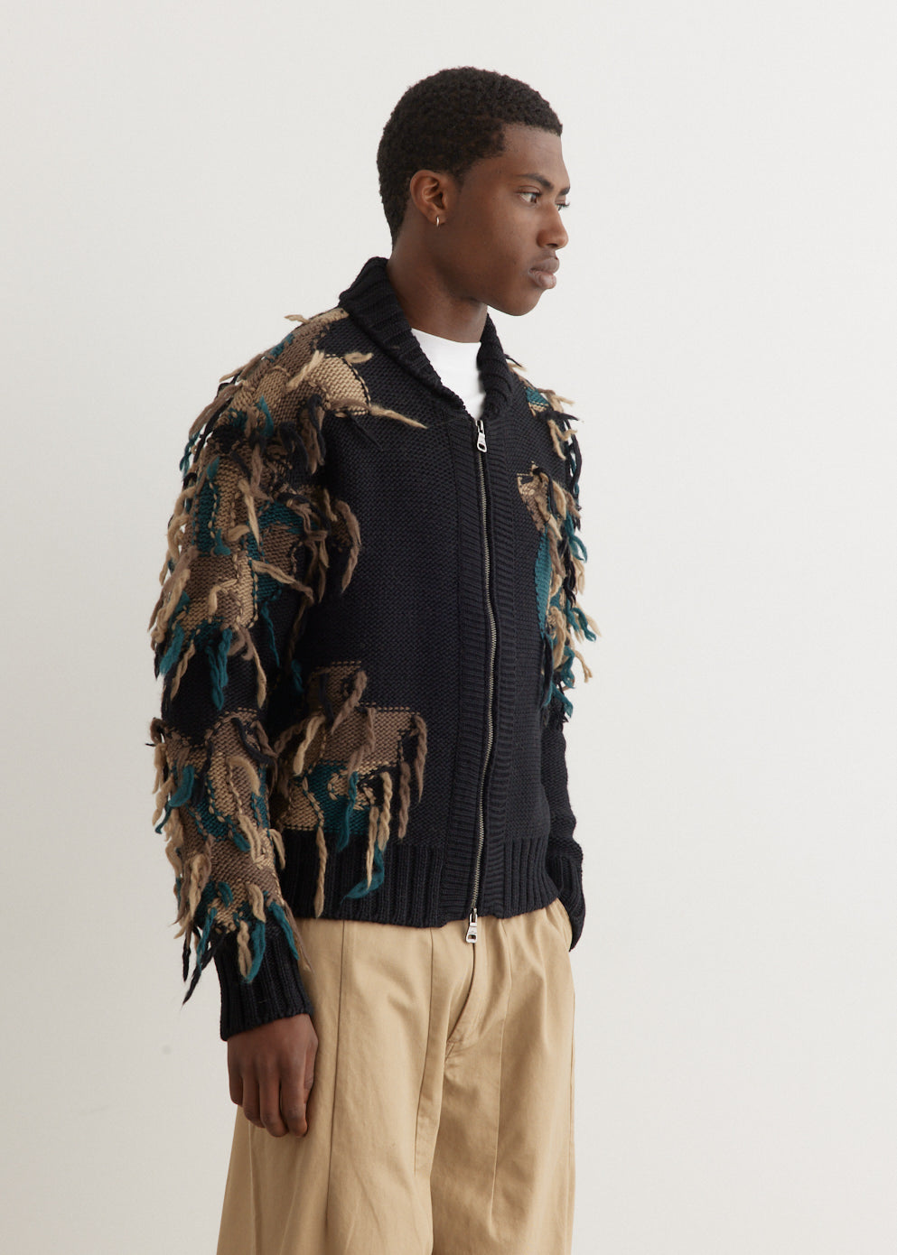 New Camouflage Zip-Up Cardigan