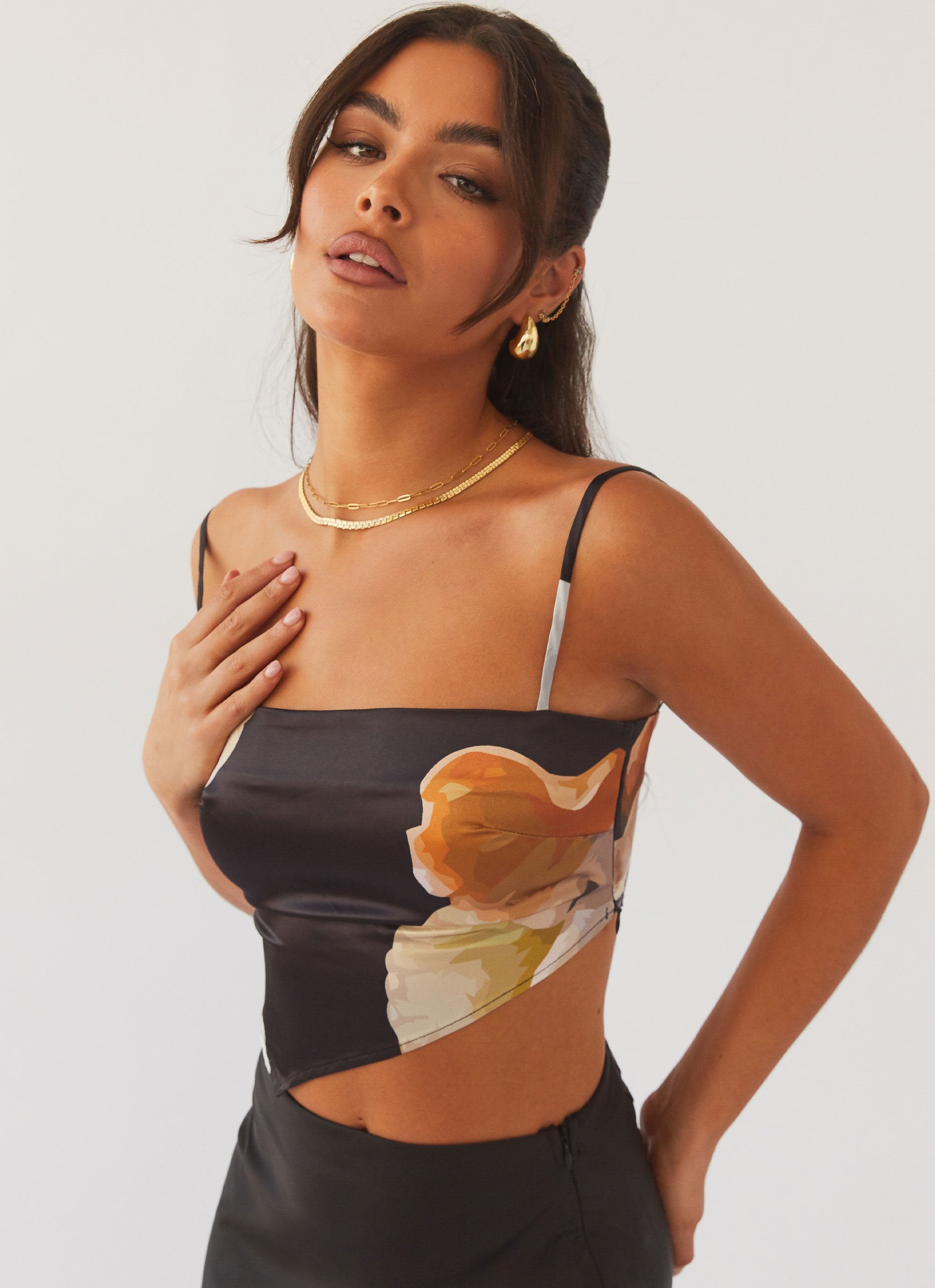 Secret Charm Crop Top - Black Orchid