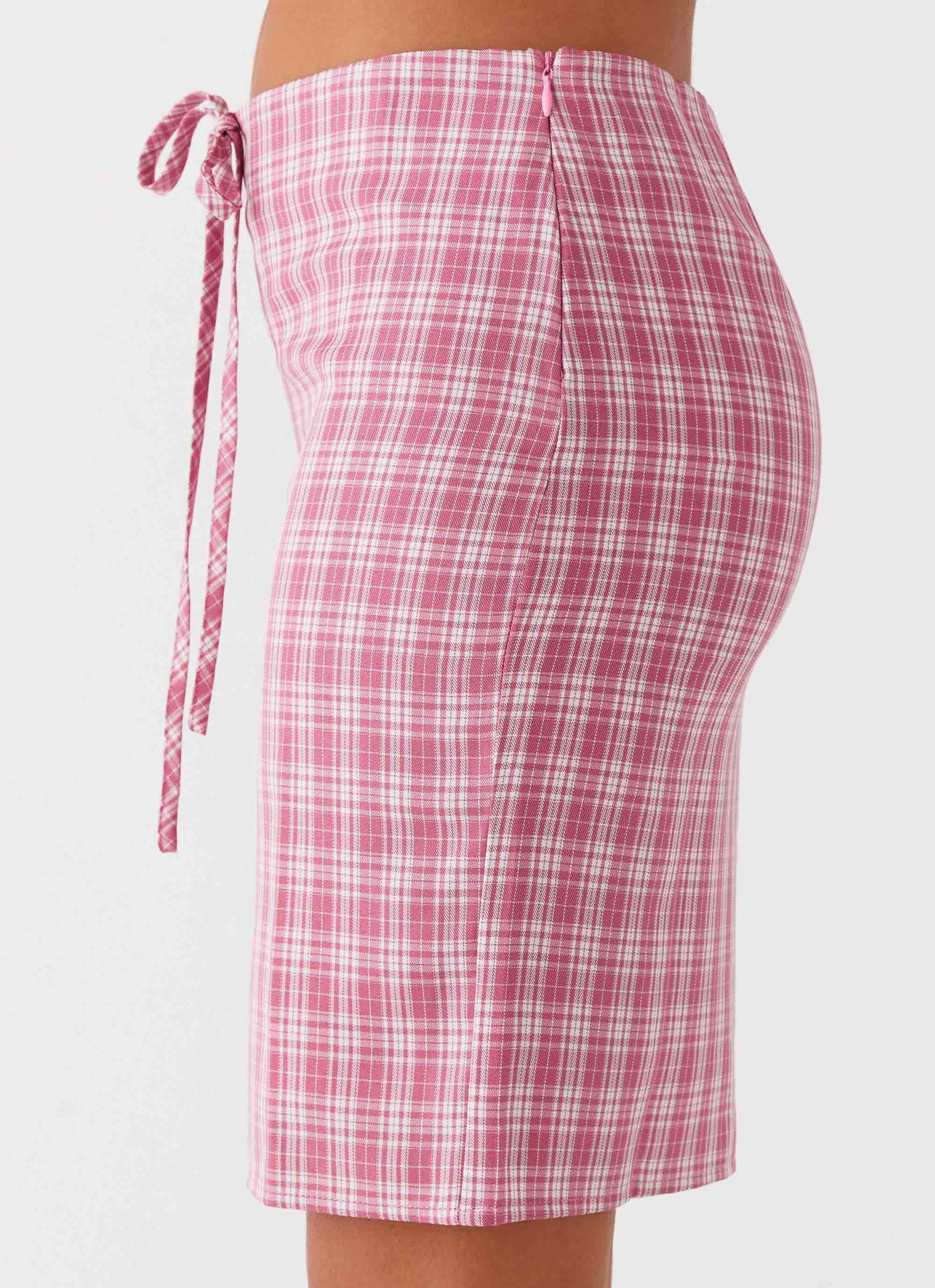 Mamita Midi Skirt - Pink Check