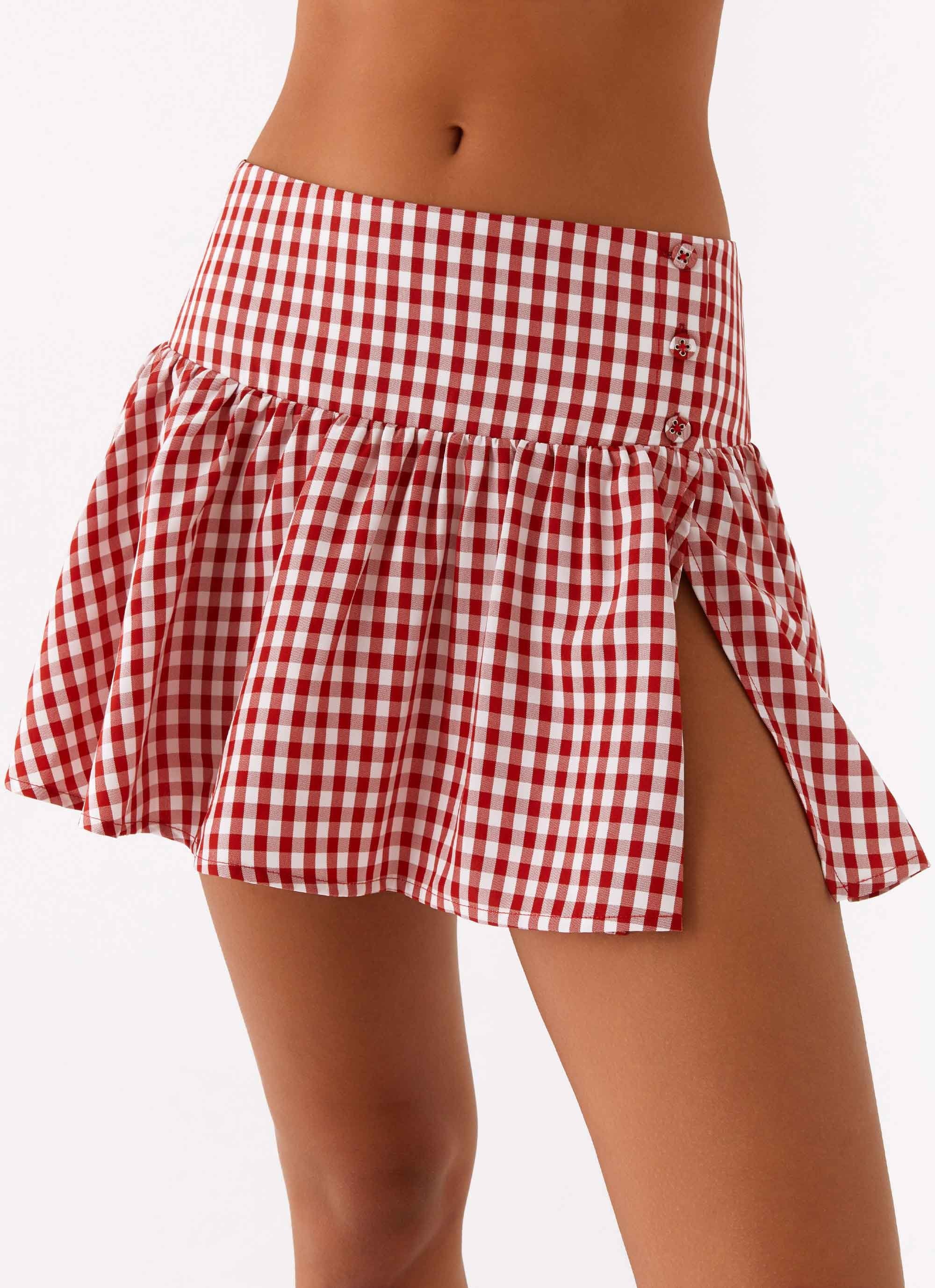 Bellamy Mini Skirt - Red Gingham