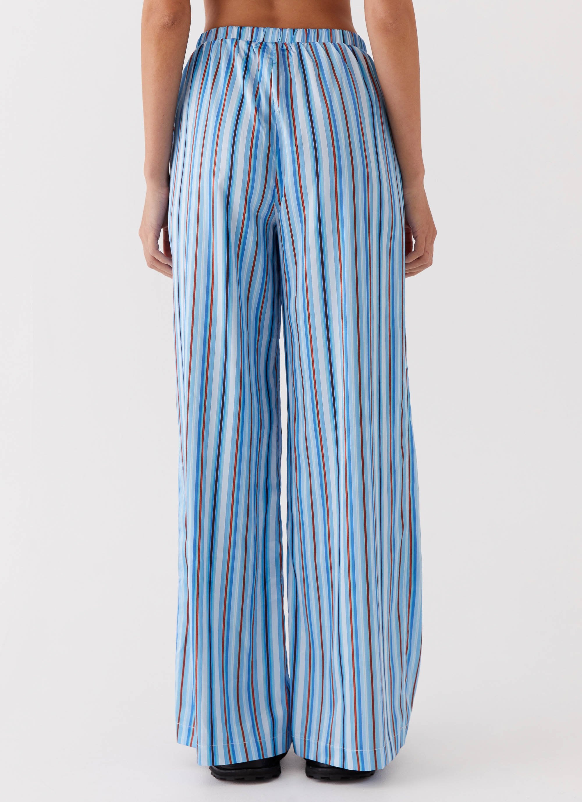 Salta Satin Pants - Blue Stripe