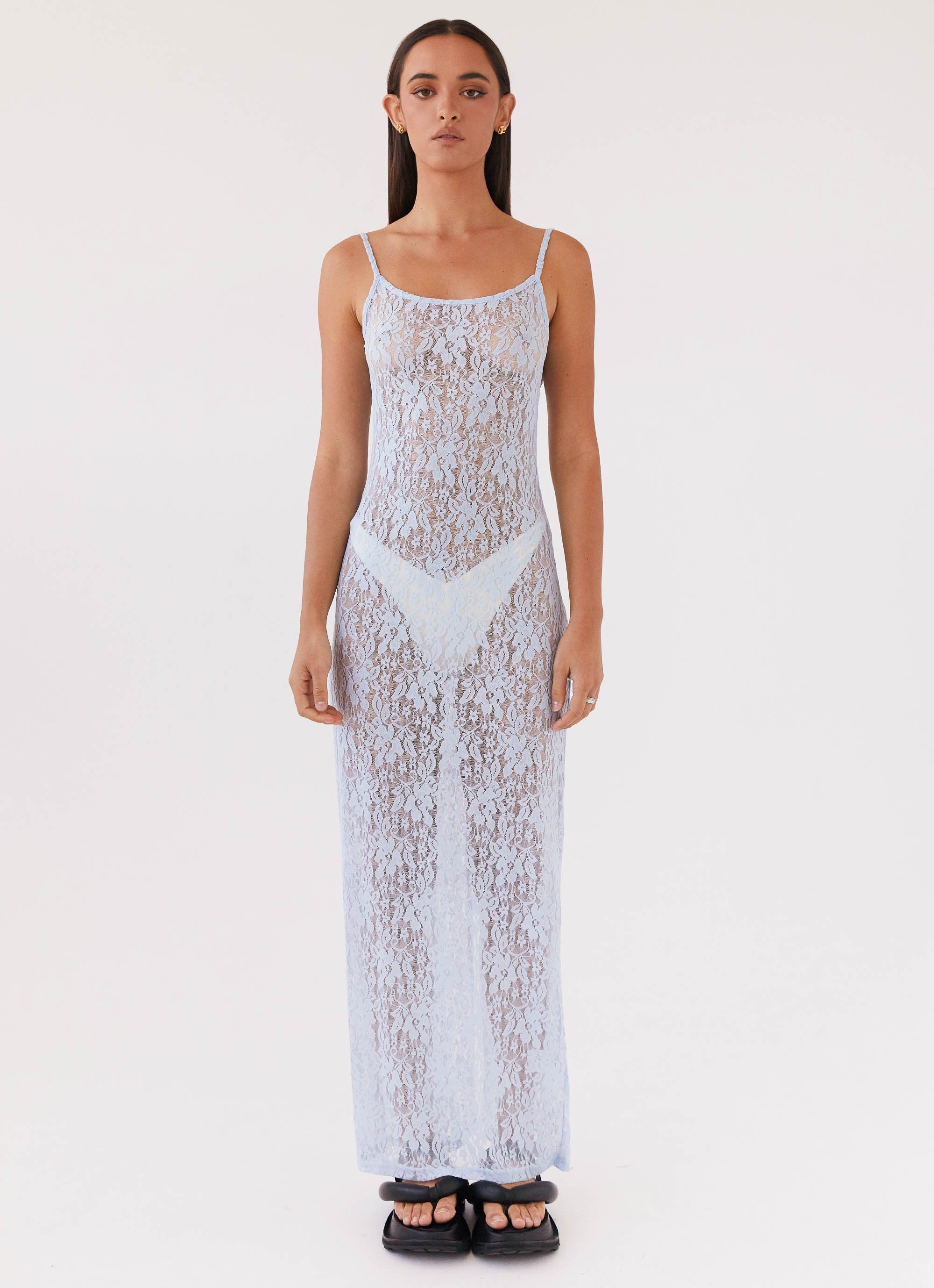 Gravity Lace Maxi Dress - Baby Blue