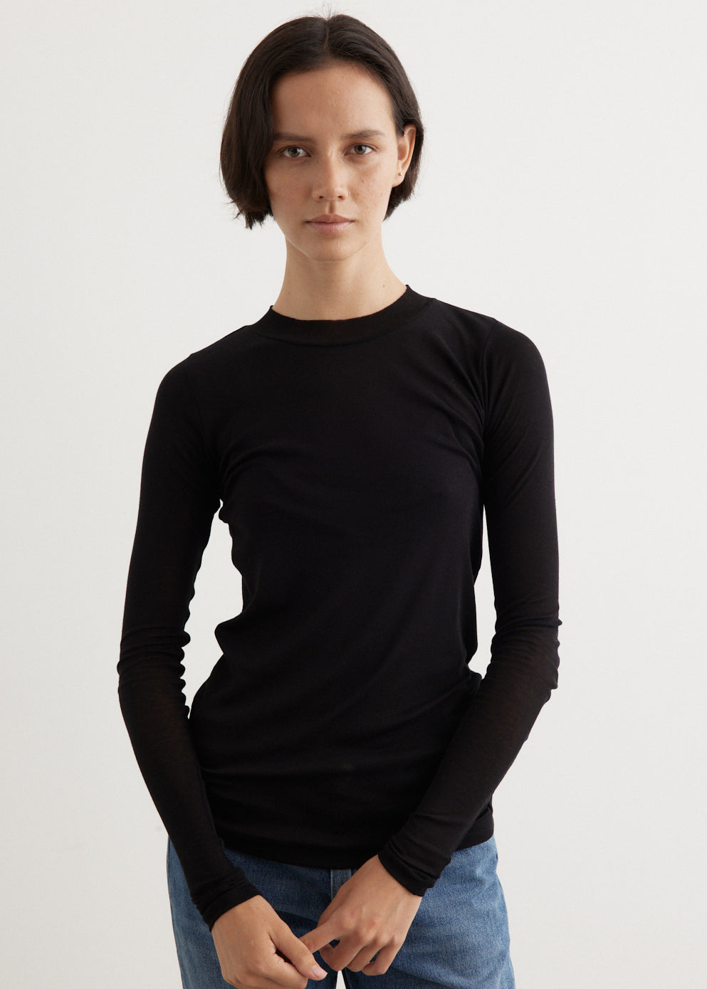 Super High Gauge Sheer Rib Long Sleeve T-Shirt