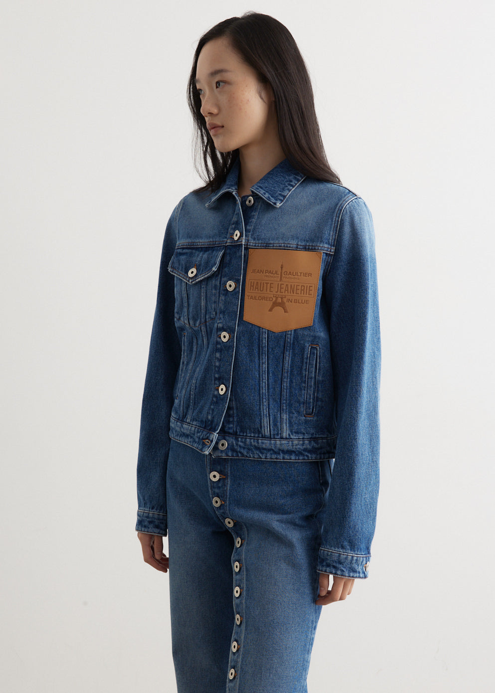 Denim Jacket With Leather Pocket