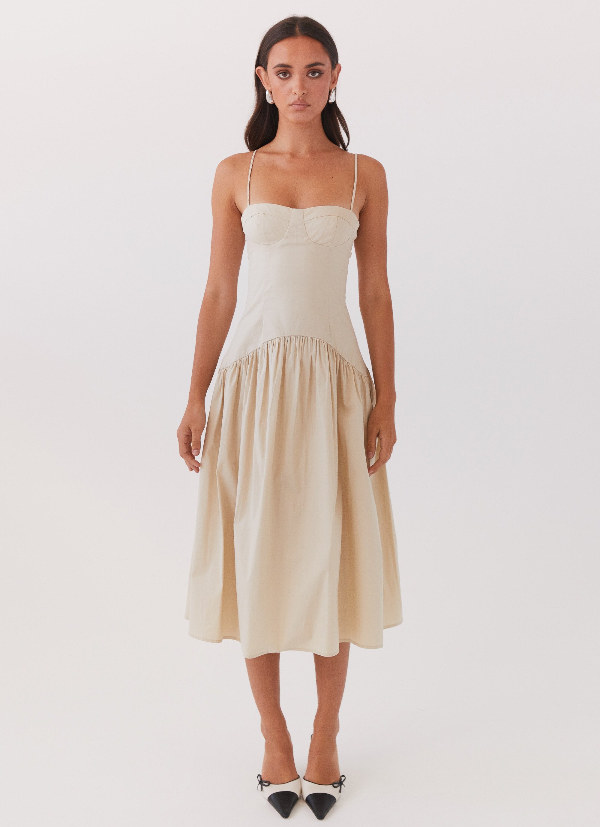 Yvette Corset Midi Dress - Desert Sage