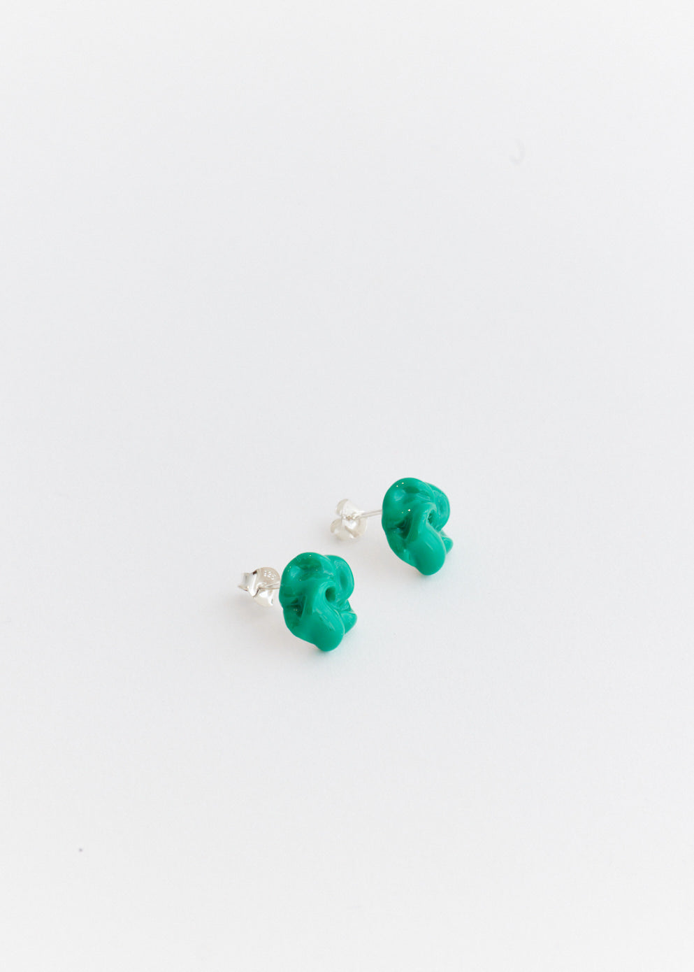 Earrings With Green Bead
