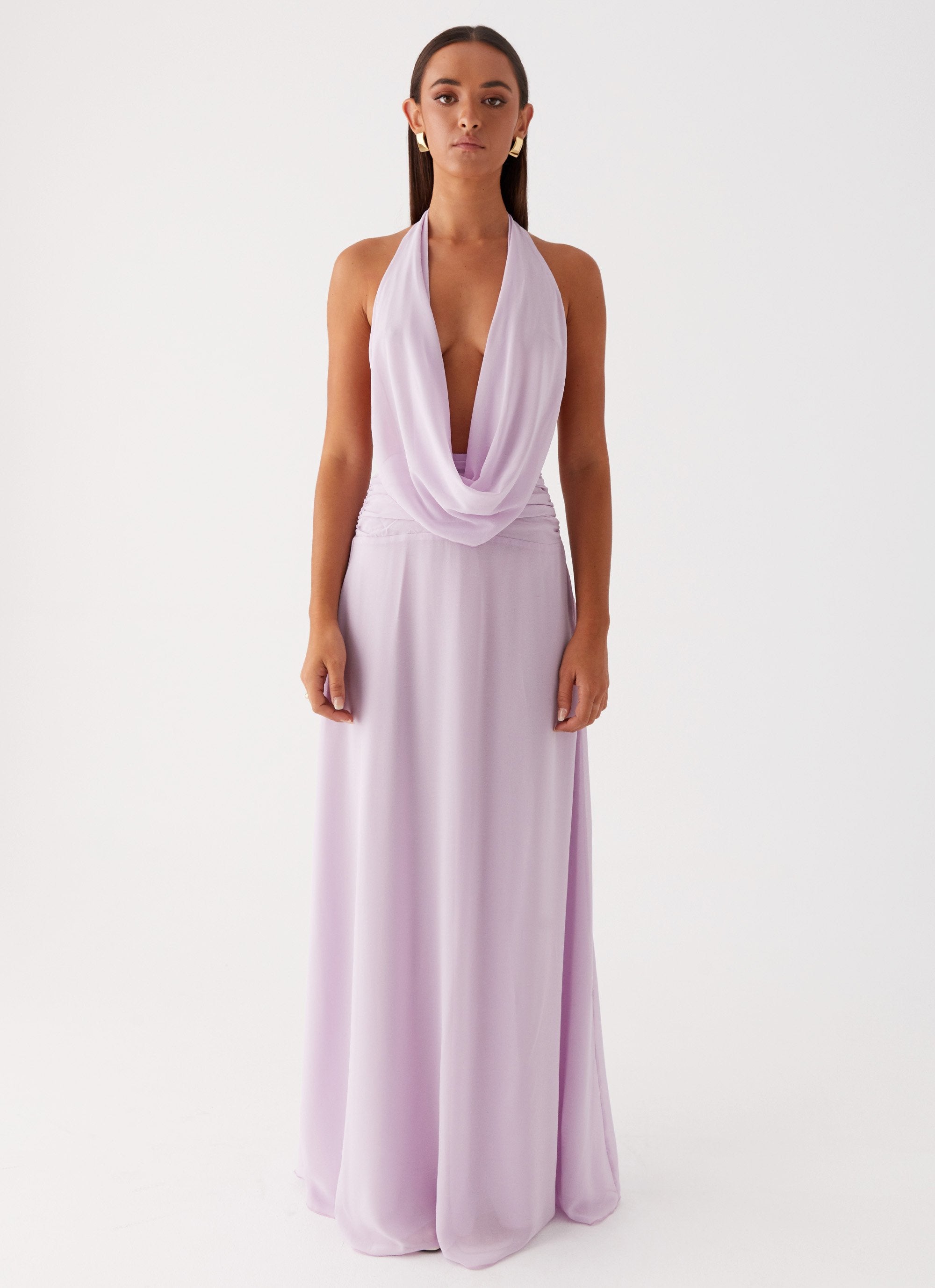 Elysia Chiffon Maxi Dress - Lilac