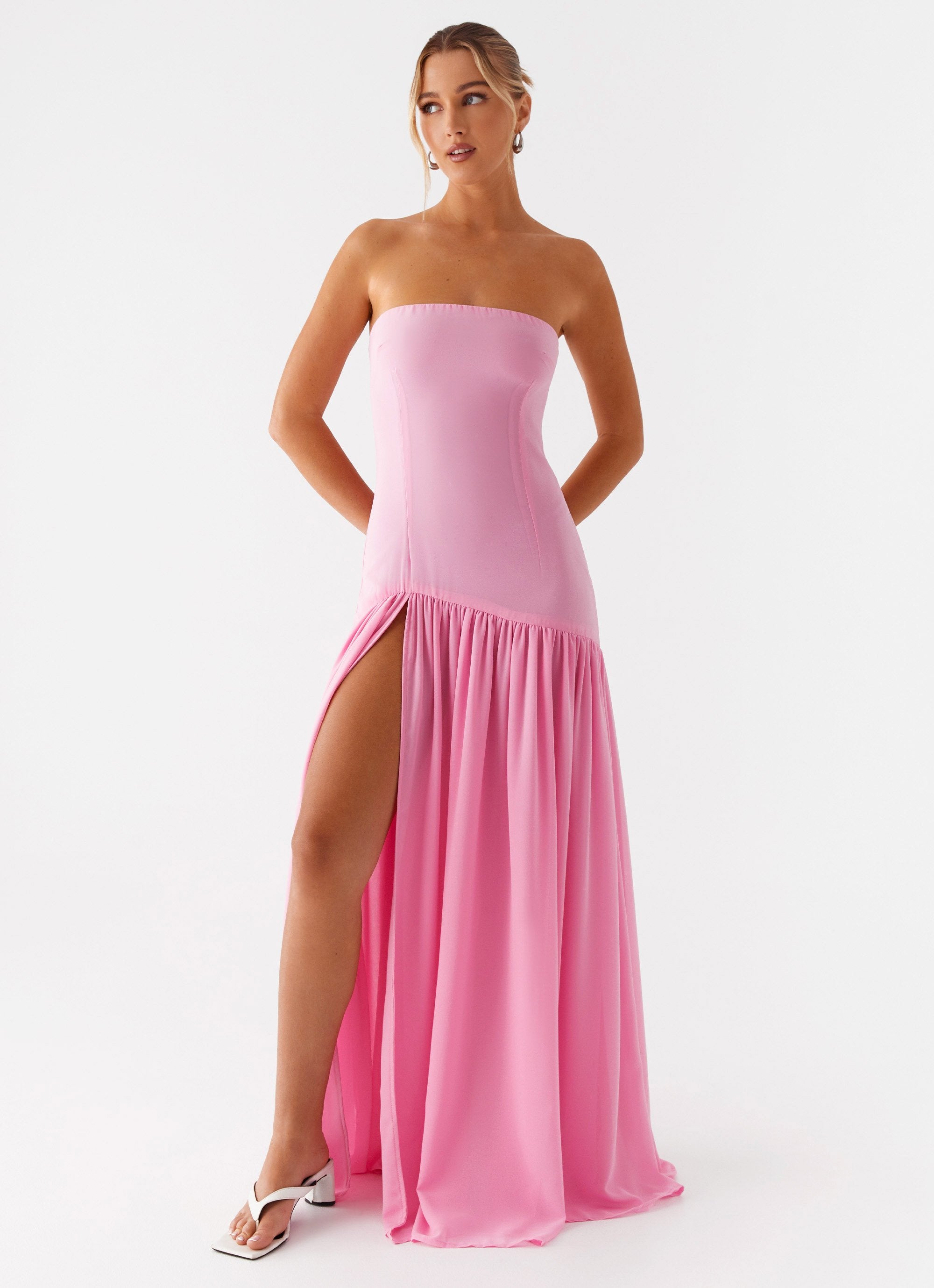 Eden Strapless Maxi Dress - Pink