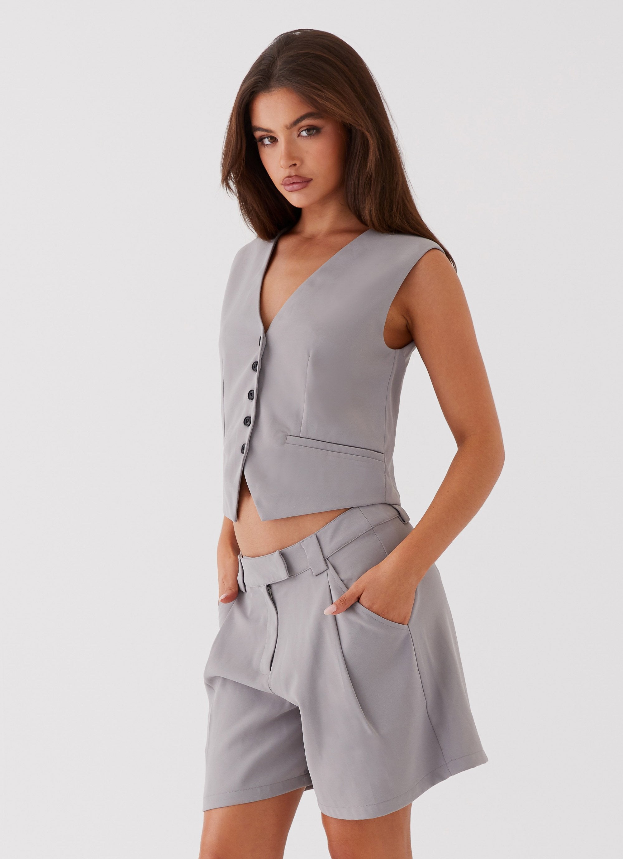 Shivonne Oversized Vest - Grey