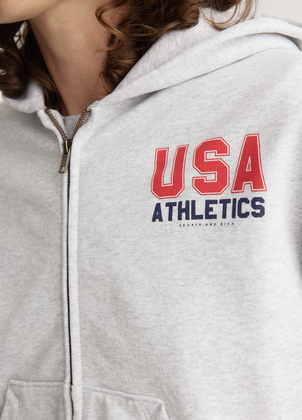 USA Athletics Cropped Zip Hoodie