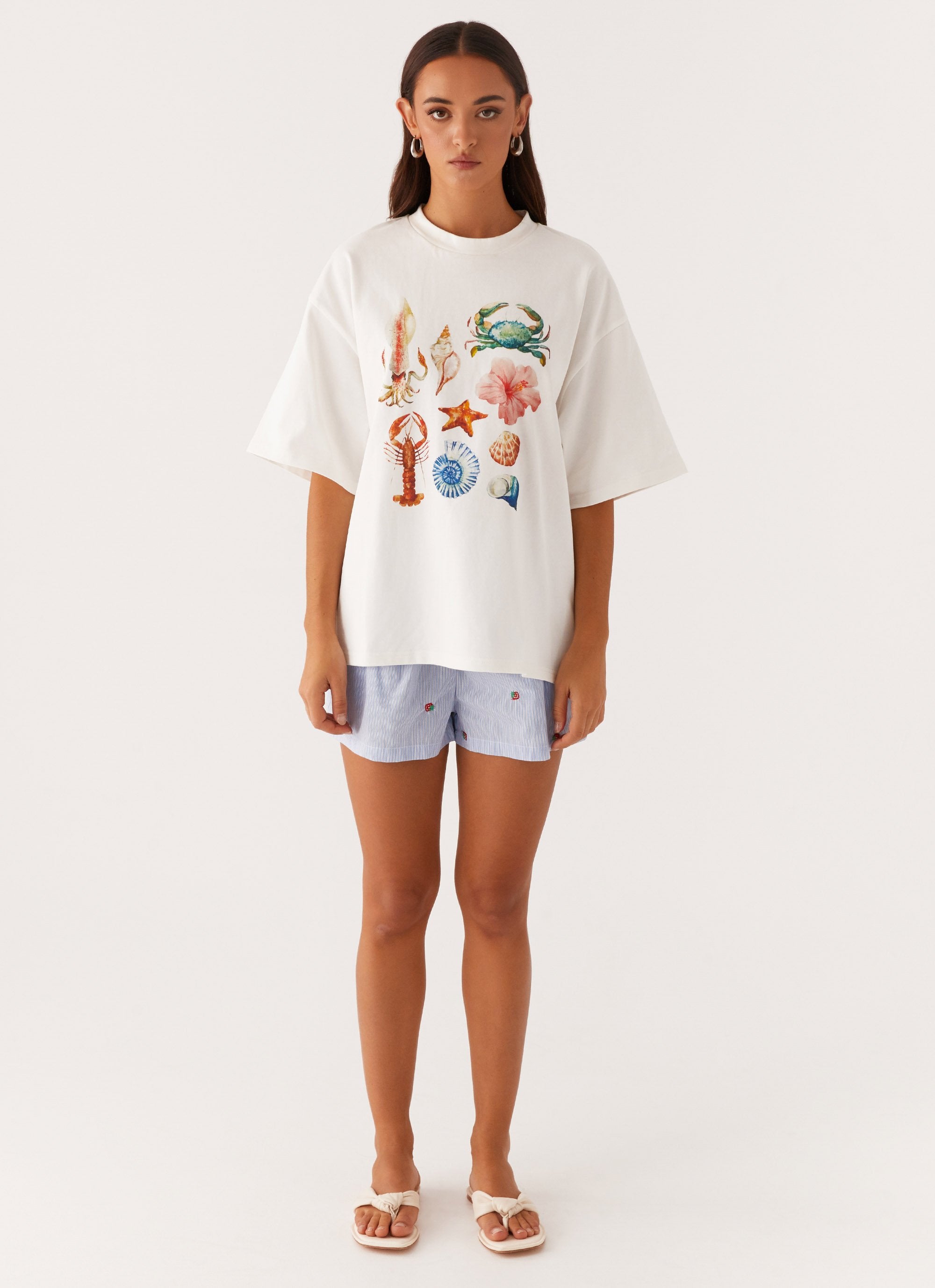 Born to Have Fun Oversized Tee - White