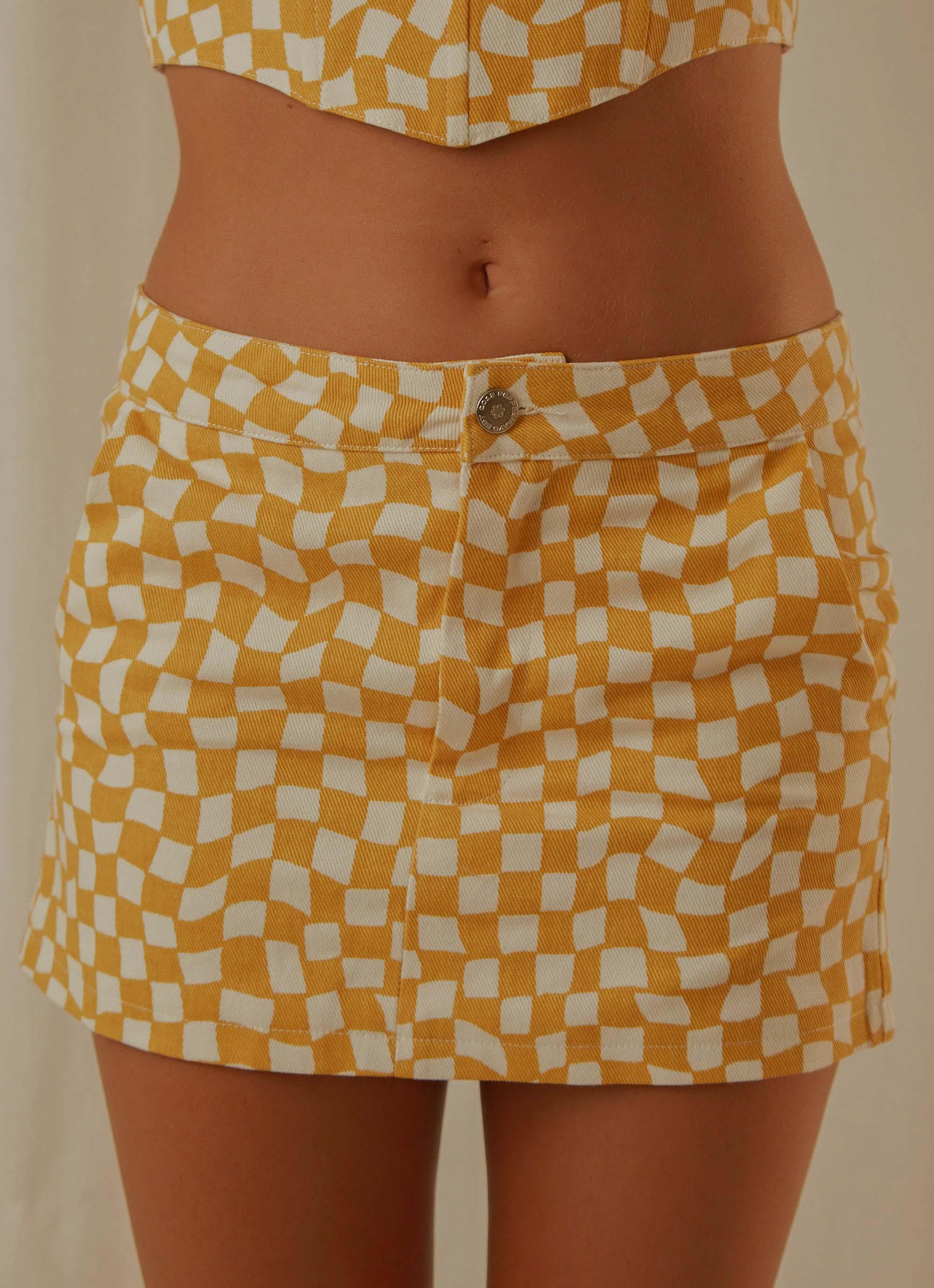 Luisa Mini Skirt - Yellow check