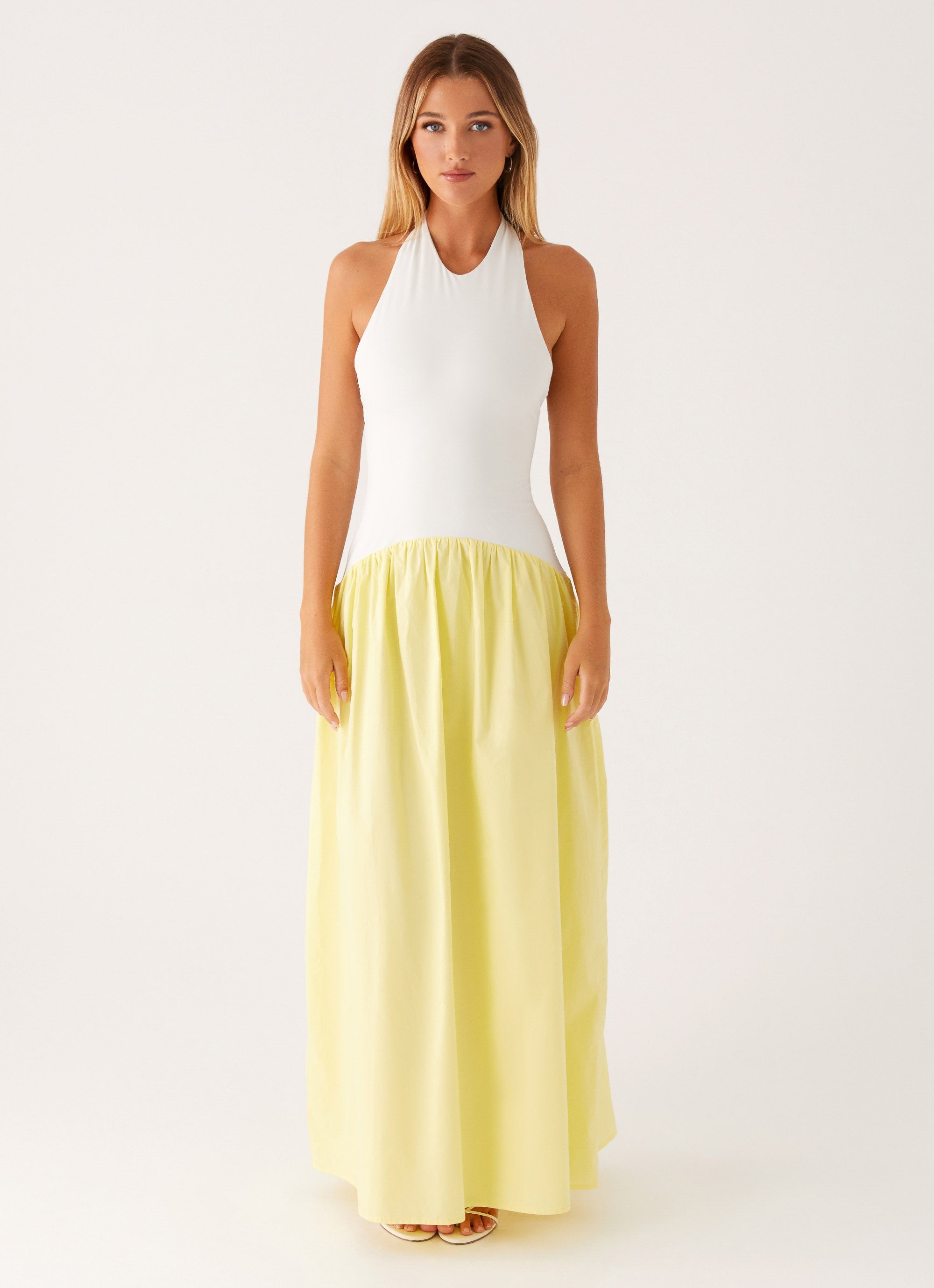 Elora Maxi Dress - Yellow Spliced