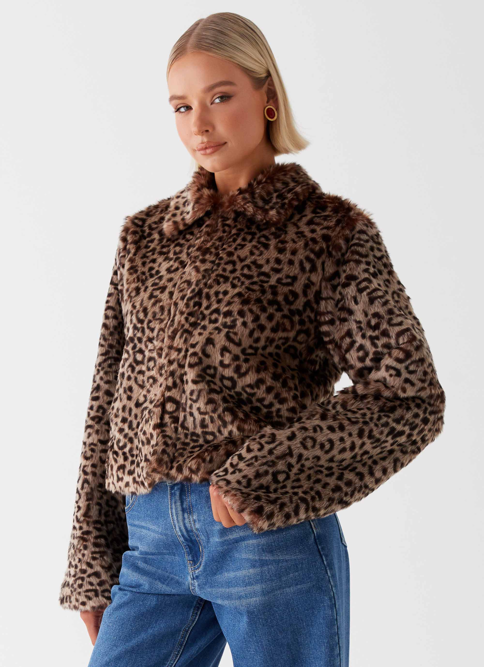 Raleigh Fur Jacket - Leopard