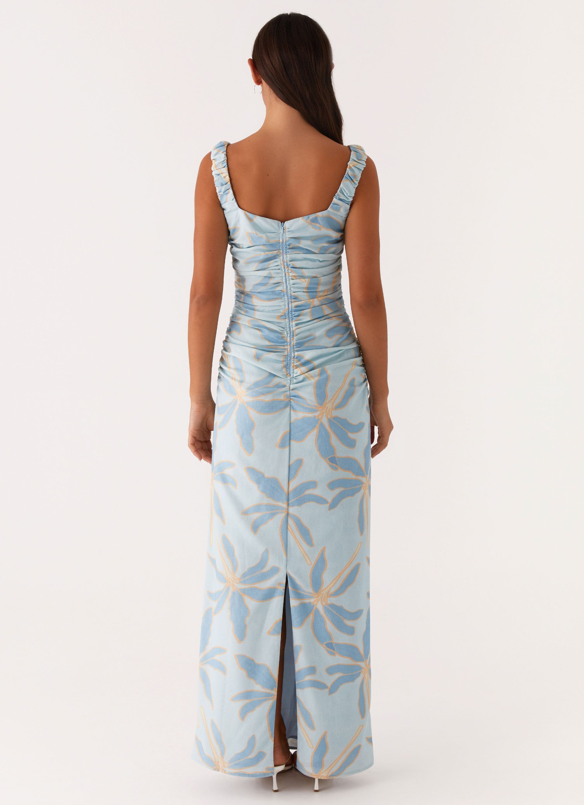 Cosmic Love Ruched Maxi Dress - Opulent Blue