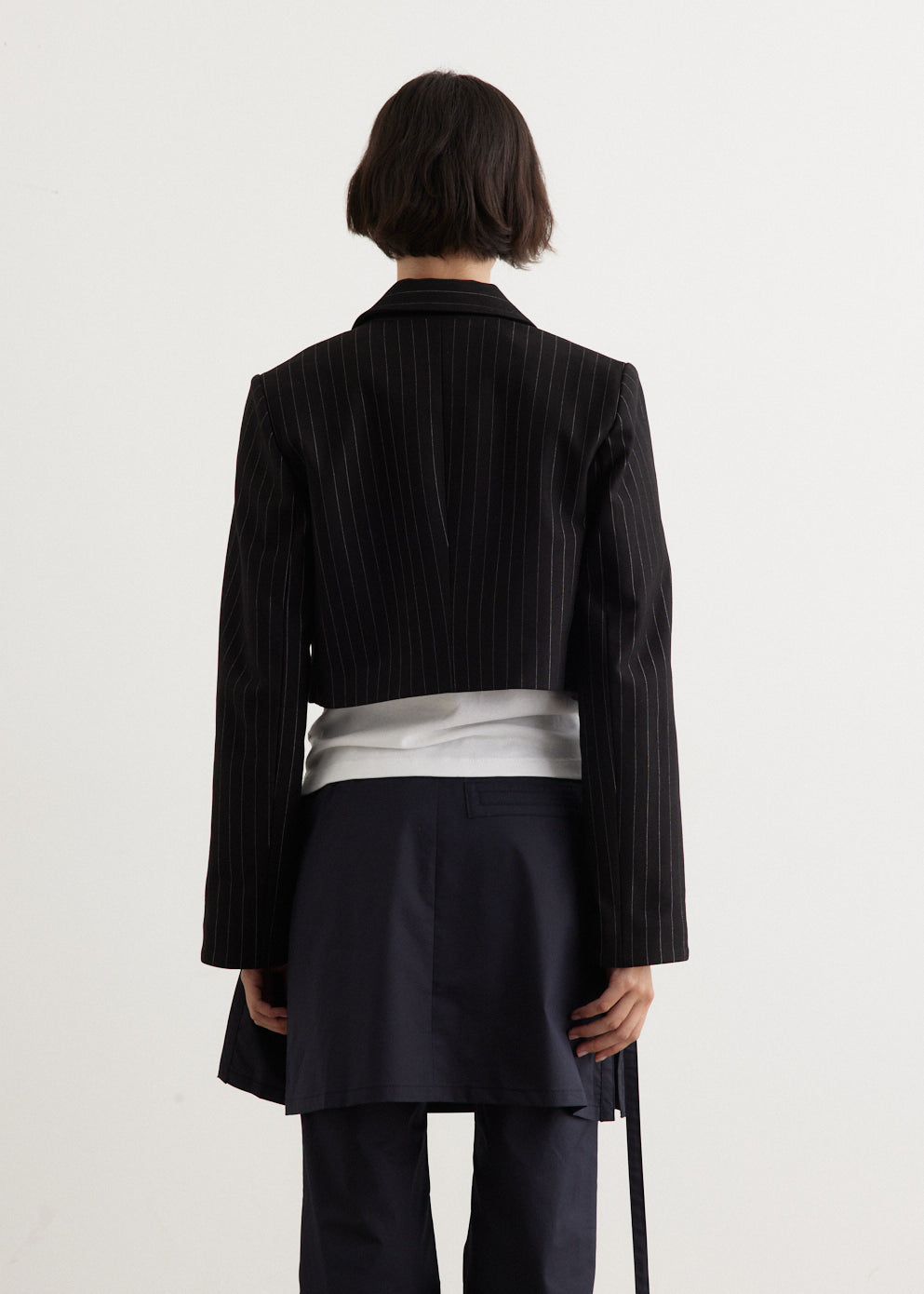 Compact Stripe Jersey Short Blazer