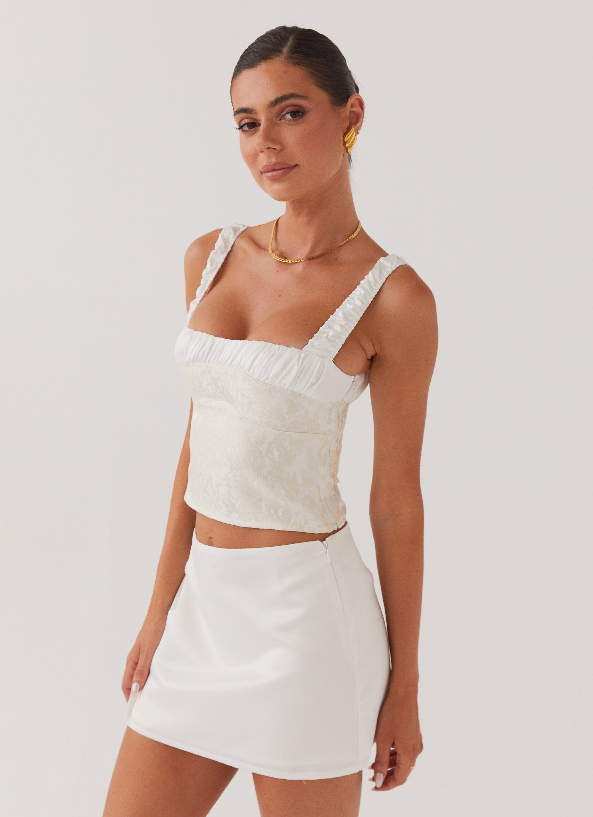 Ryder Bustier Top - Ivory Sky