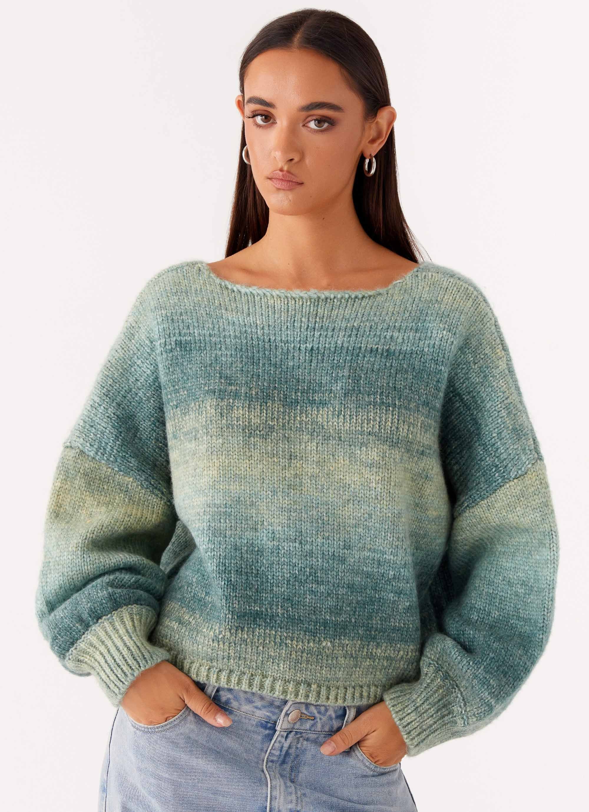 Lynne Oversized Jumper - Green Ombre