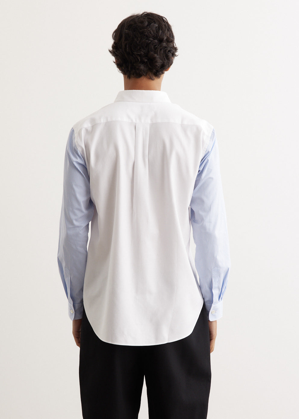 Cotton Dobby x Cotton Stripe Contrast Shirt