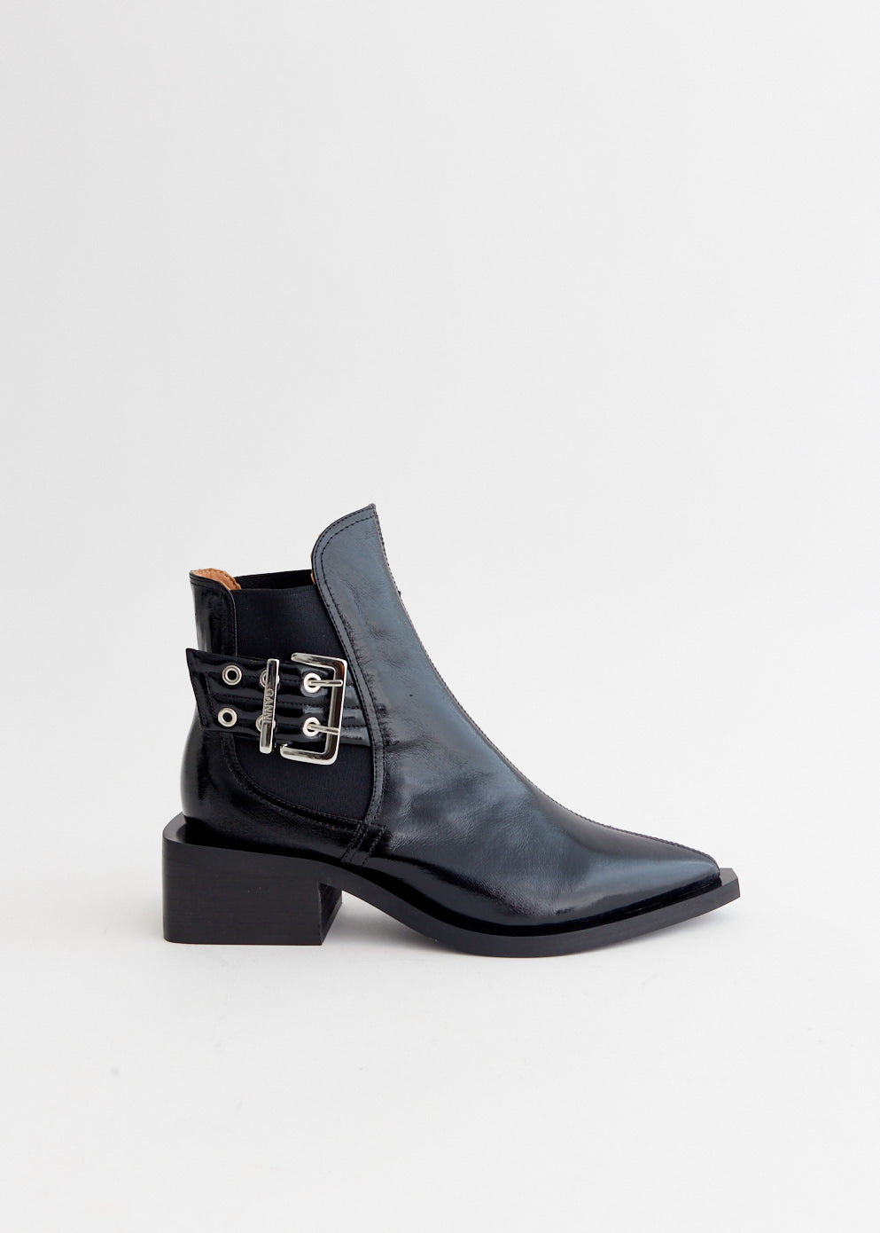 Chunky Buckle Chelsea Boots