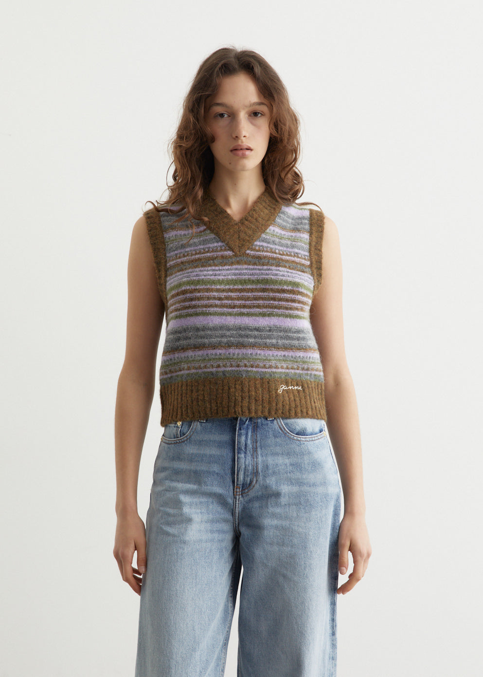 Soft Wool Stripe Vest