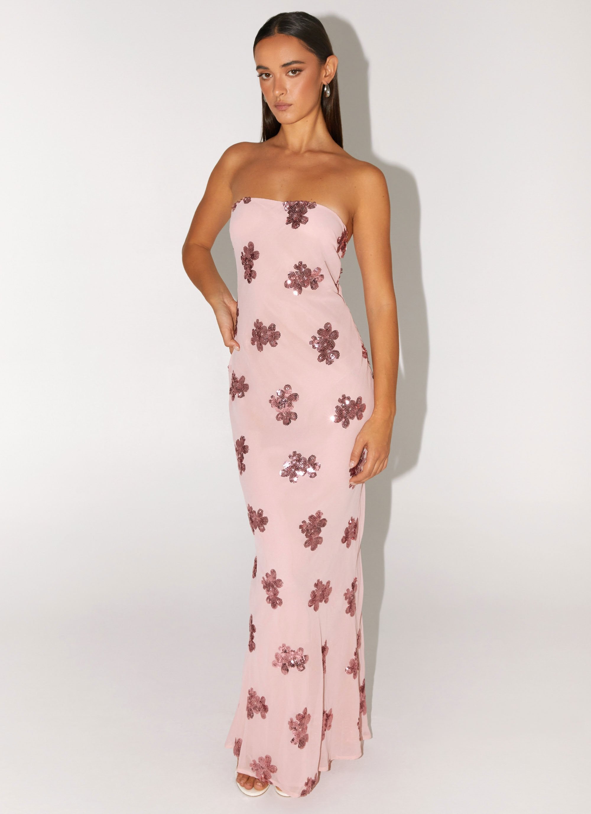 Sweet Escape Sequin Maxi Dress - Baby Pink