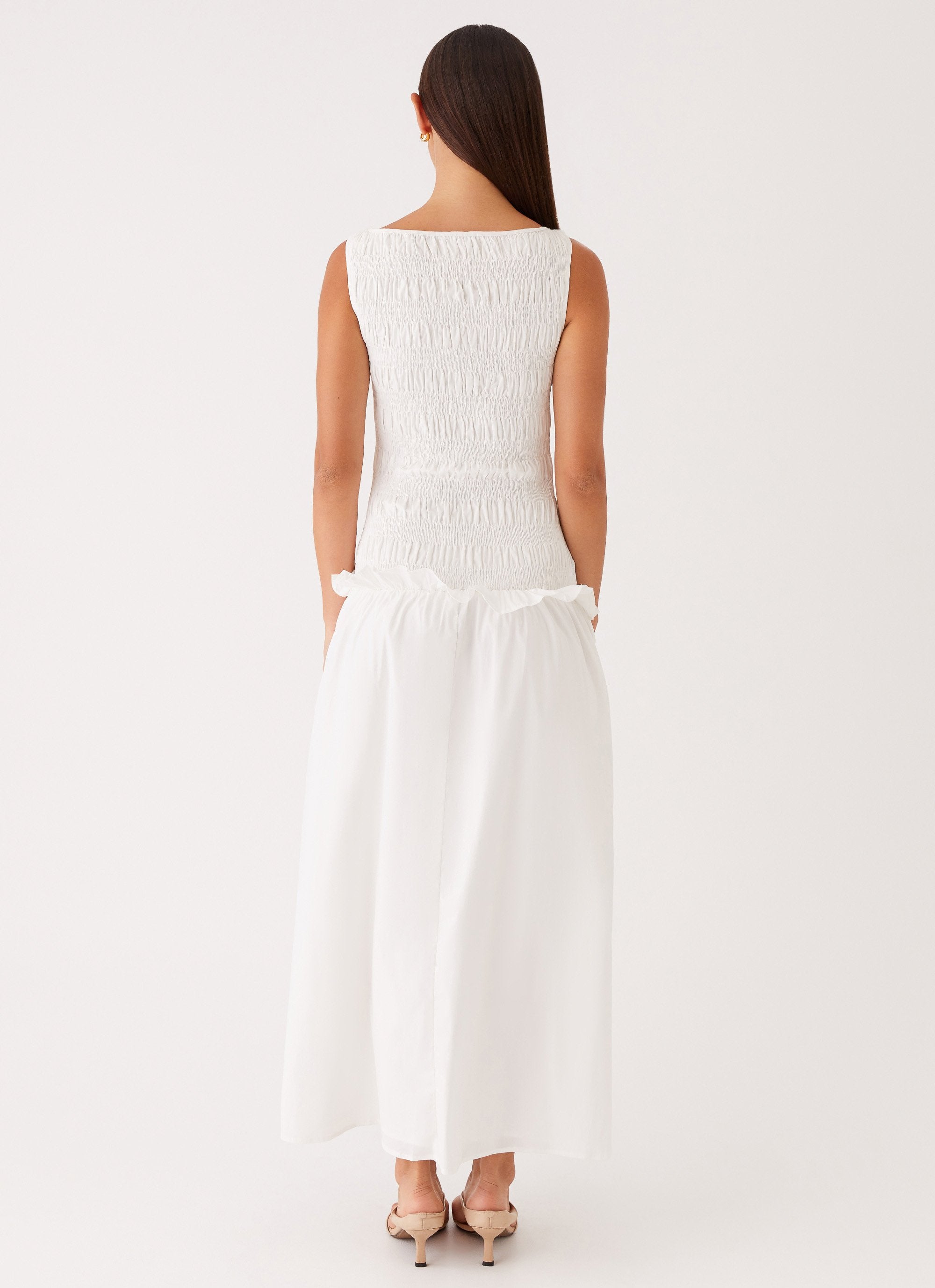 Vienna Anna Ruffle Maxi Dress - Ivory