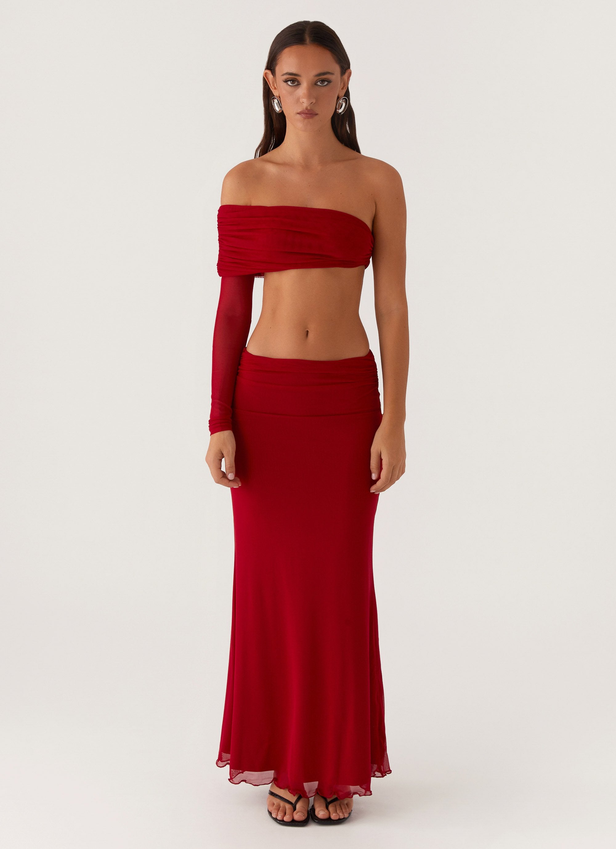 Luella One Shoulder Top - Red